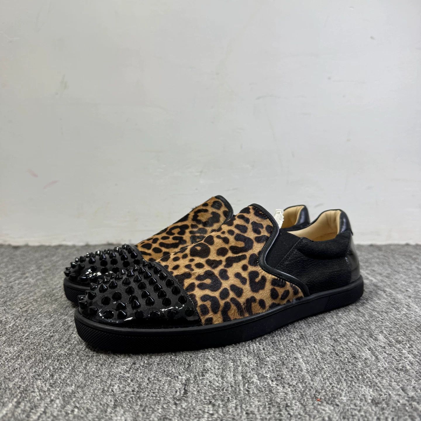 Christian Louboutin Christian Louboutin Studded Leopard Pony Hair Slip Ons 40.5 Size US 7.5 / EU 40-41 - 2 Thumbnail