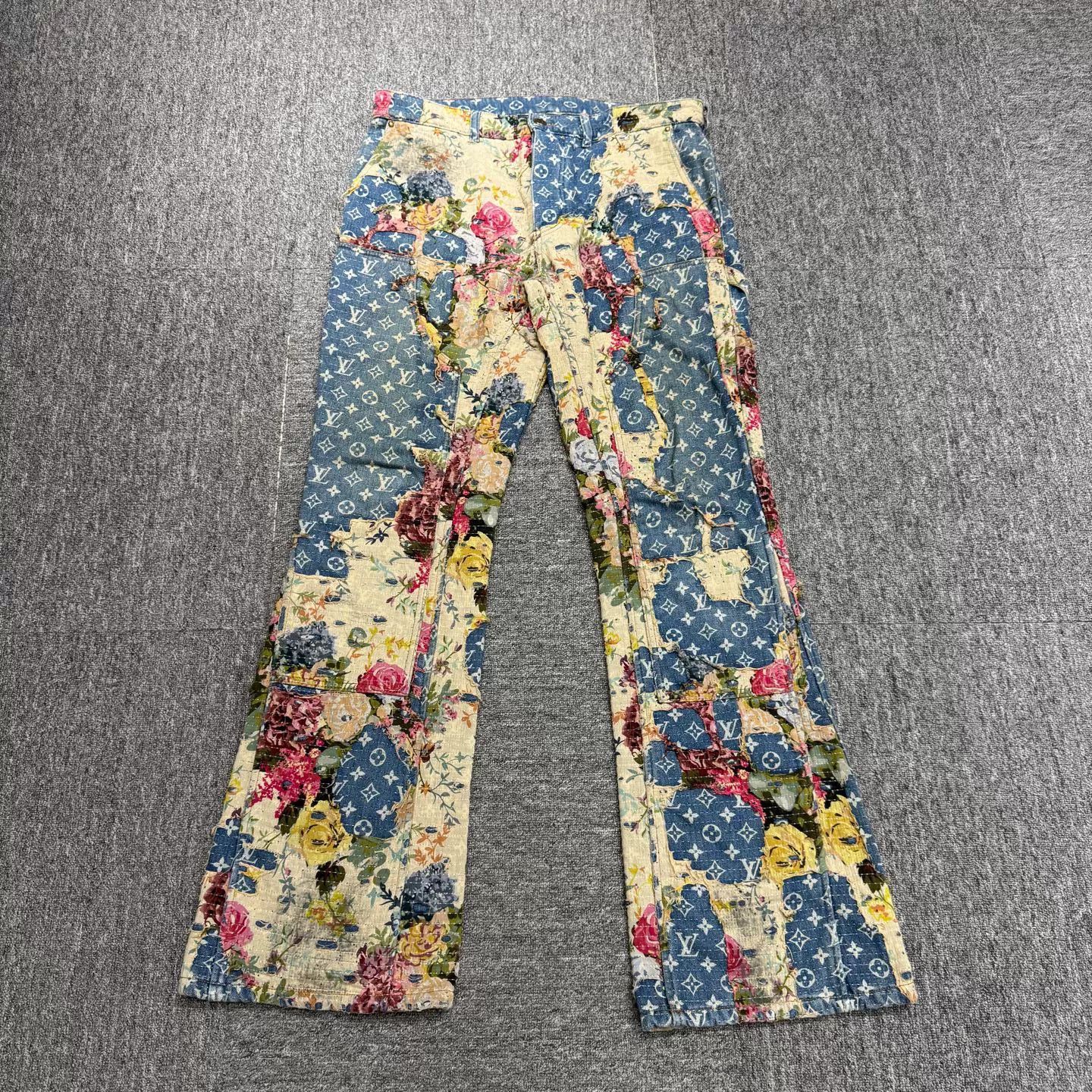 Louis Vuitton Louis Vuitton Floral Monogram Distressed Jeans US 36 Size US 36 / EU 52 - 2 Thumbnail