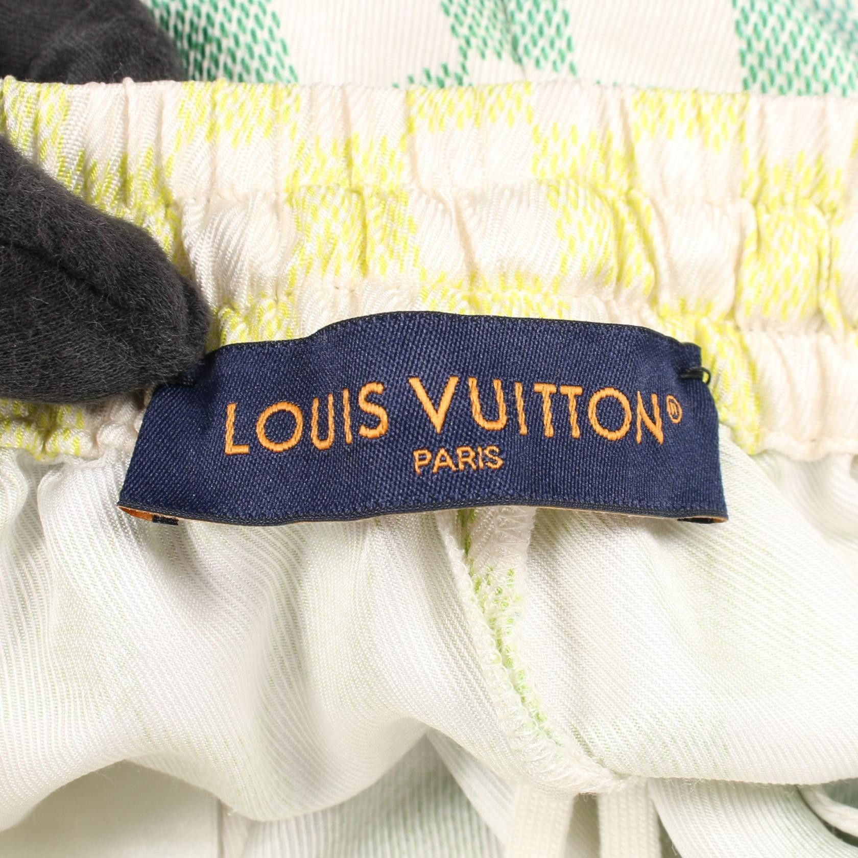 Louis Vuitton Louis Vuitton Louis Vuitton Damier Gradient Print Silk Cotton Shorts Textile Shorts RM252MV DUTY FREE for USA Size ONE SIZE - 3 Thumbnail