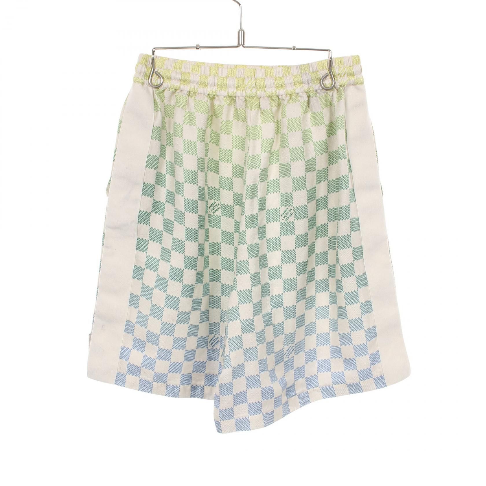 Louis Vuitton Louis Vuitton Louis Vuitton Damier Gradient Print Silk Cotton Shorts Textile Shorts RM252MV DUTY FREE for USA Size ONE SIZE - 2 Thumbnail