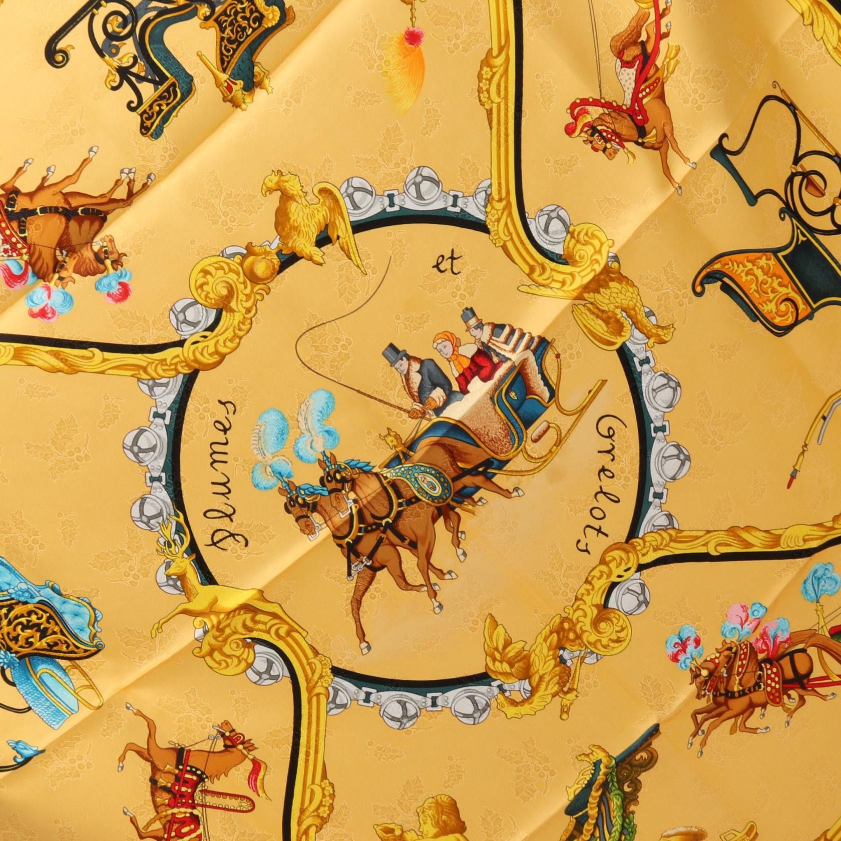 Hermes Hermes Hermes Carre90 Plumes et Grelots Silk Scarf Textile Scarf DUTY FREE for USA Size ONE SIZE - 7 Thumbnail