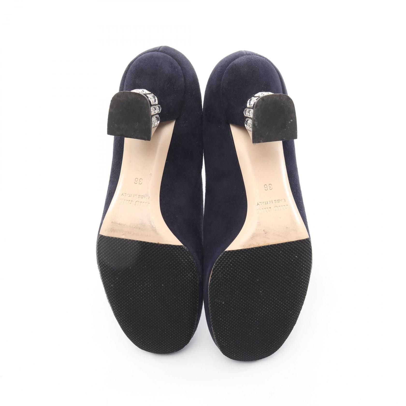 Miu Miu Miu Miu Miu Miu Swarovski Embellished Suede Pumps Leather Shoes DUTY FREE for USA Size ONE SIZE - 4 Thumbnail