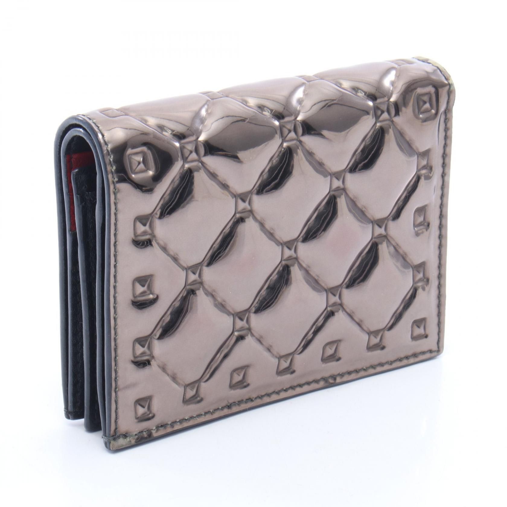 Valentino Valentino Valentino Garavani Patent Leather Bifold Wallet Leather Short Wallet DUTY FREE for USA Size ONE SIZE - 2 Thumbnail