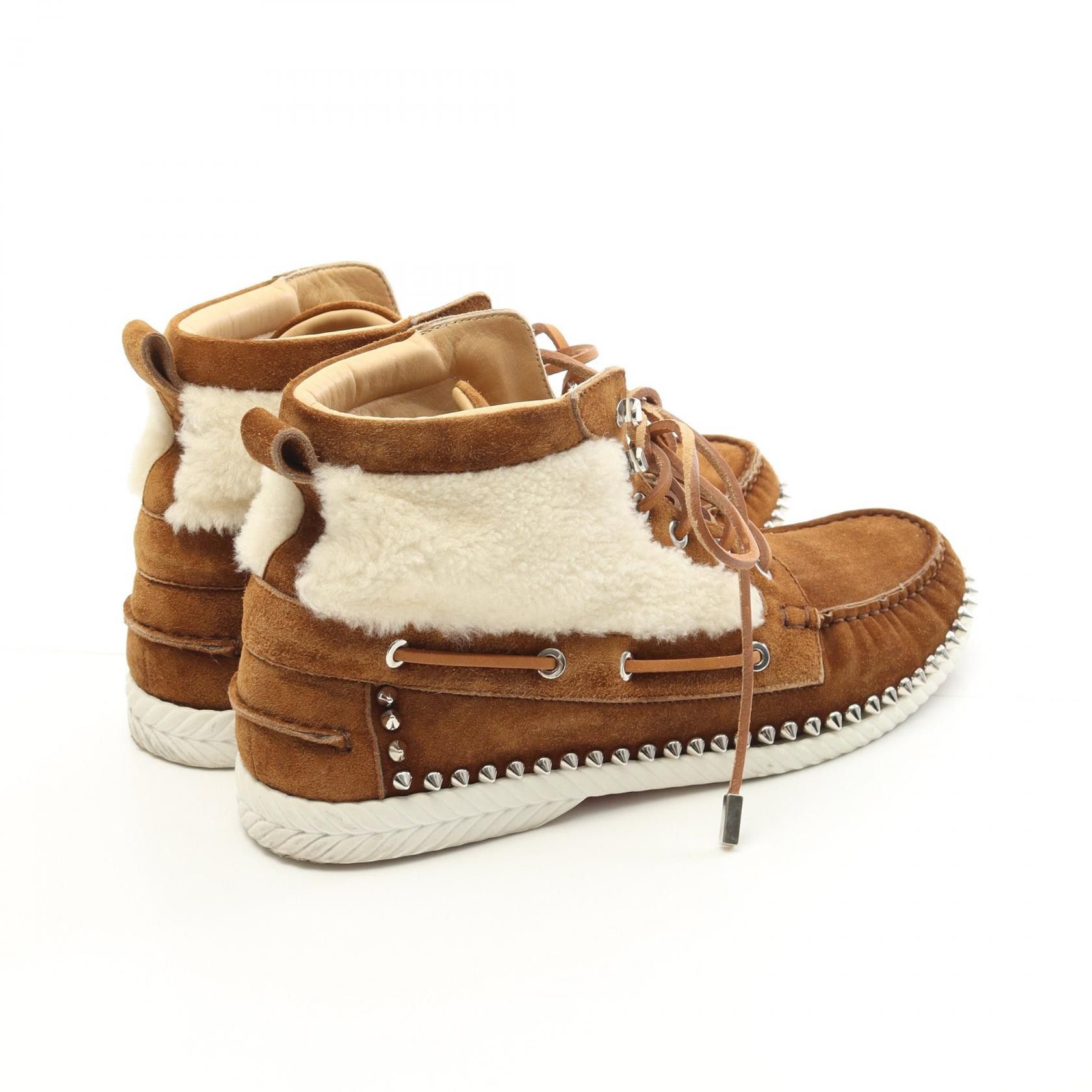 Christian Louboutin Christian Louboutin Christian Louboutin TORONT FLAT Suede Shearling Boots Leather Shoes DUTY FREE for USA Size ONE SIZE - 2 Thumbnail