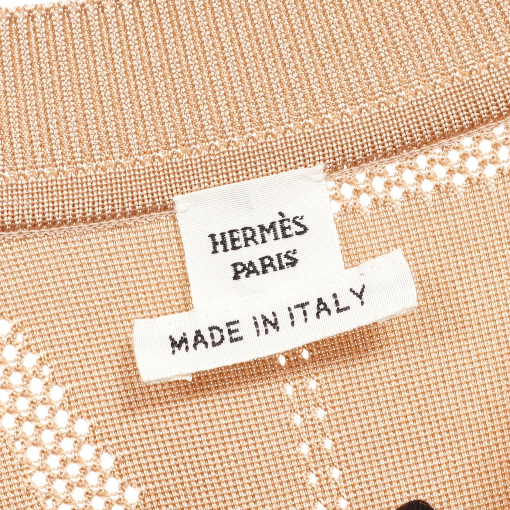 Hermes Hermes Hermes En Desordre Finesse Twillene Silk Knit Top Textile Tops DUTY FREE for USA Size ONE SIZE - 3 Thumbnail