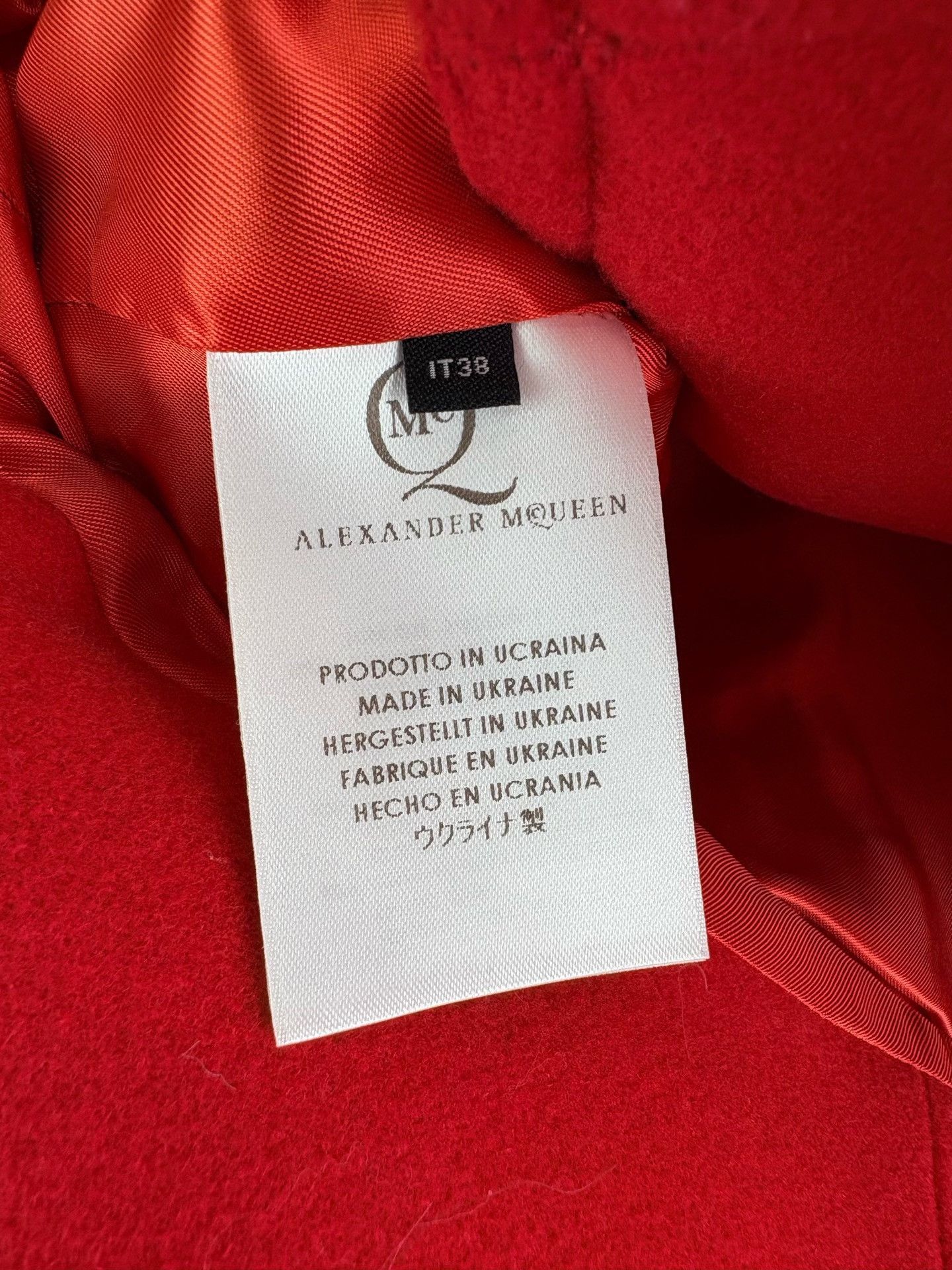 Alexander McQueen Alexander McQueen Red Wool Biker Jacket IT 38 Size XS / US 0-2 / IT 36-38 - 6 Thumbnail