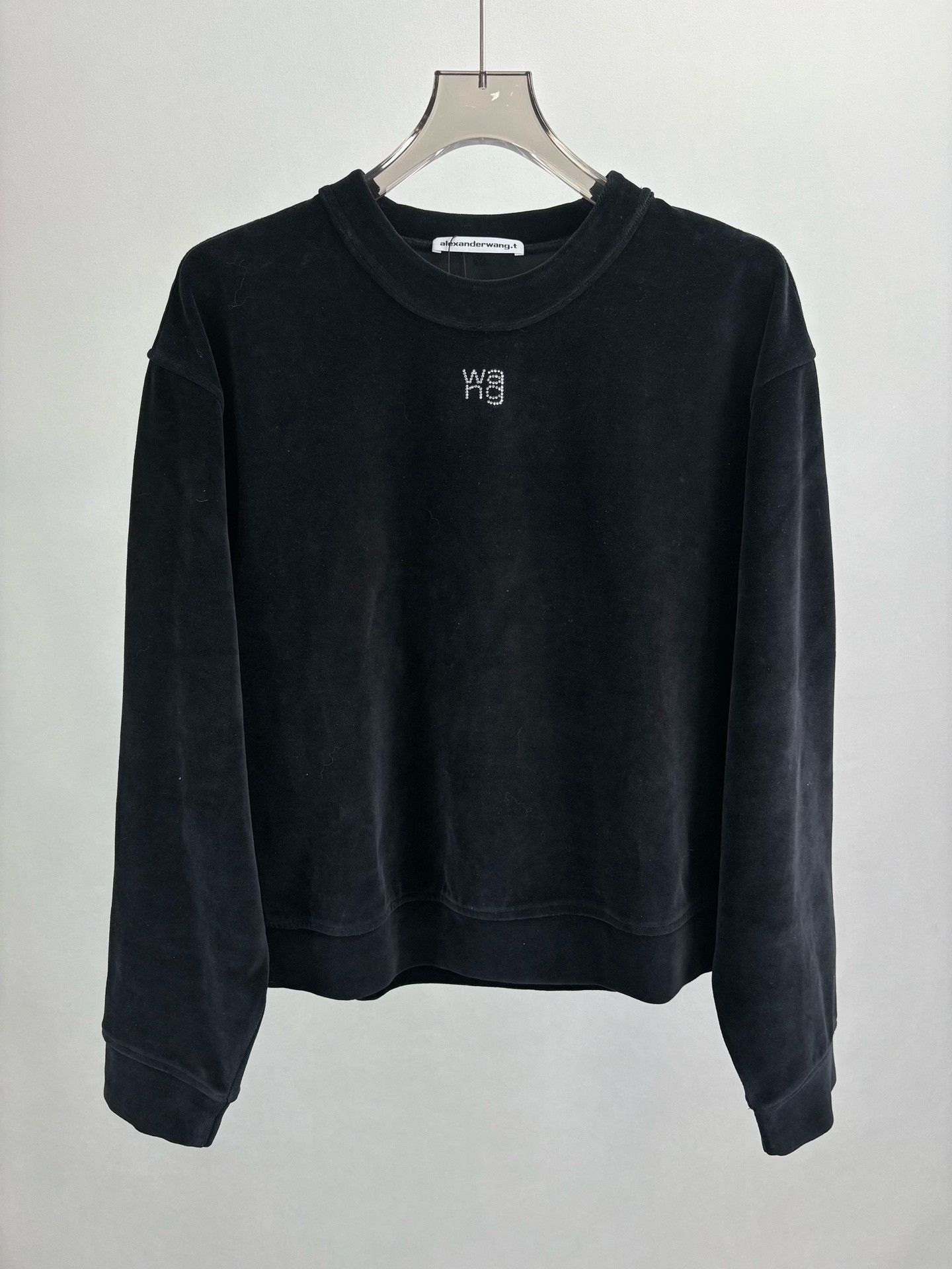 Alexander Wang Alexander Wang Rhinestone Logo Velour Sweatshirt L Size L / US 10 / IT 46 - 2 Thumbnail