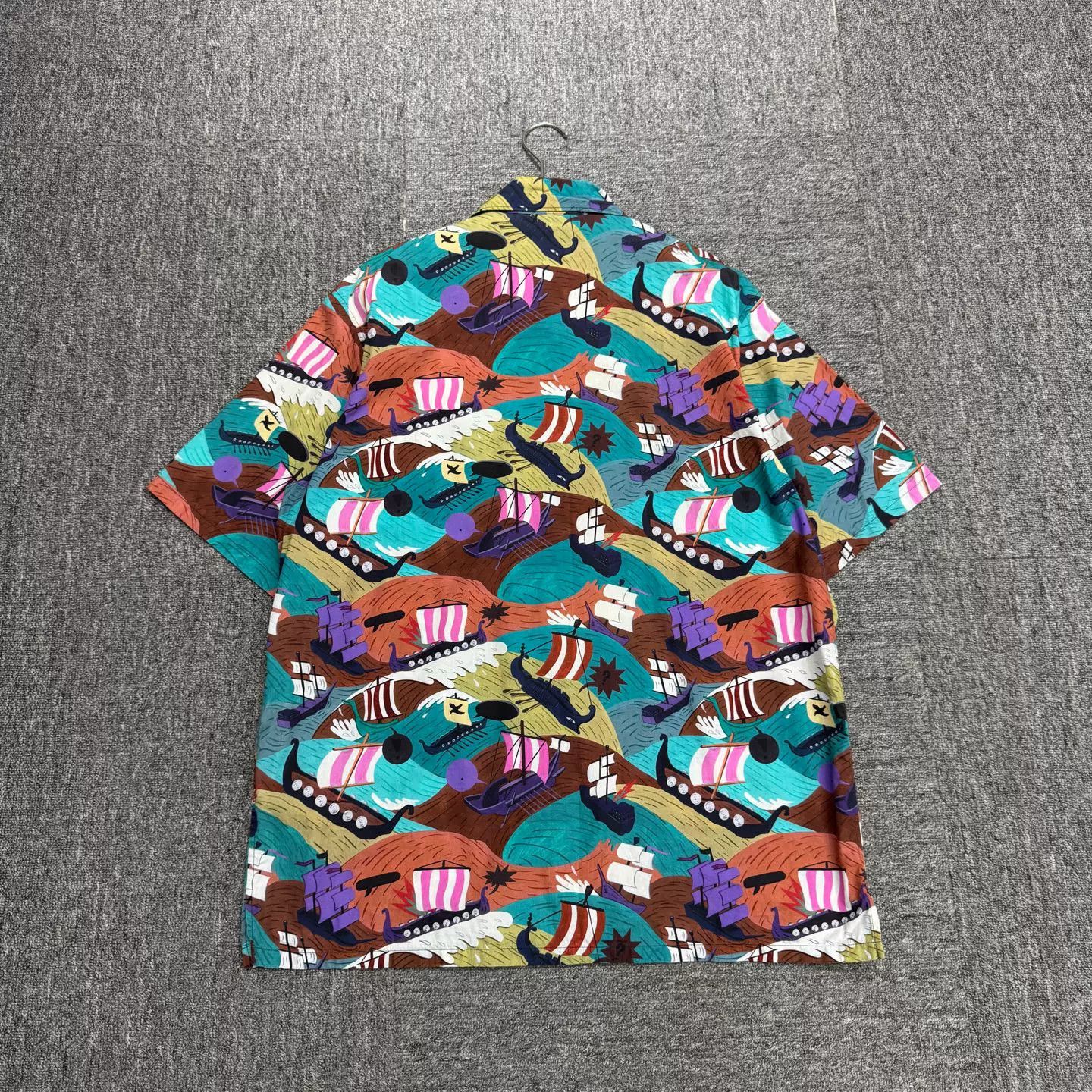 Prada Prada Graphic Ship Print Short Sleeve Shirt XL Size US XL / EU 56 / 4 - 5 Thumbnail