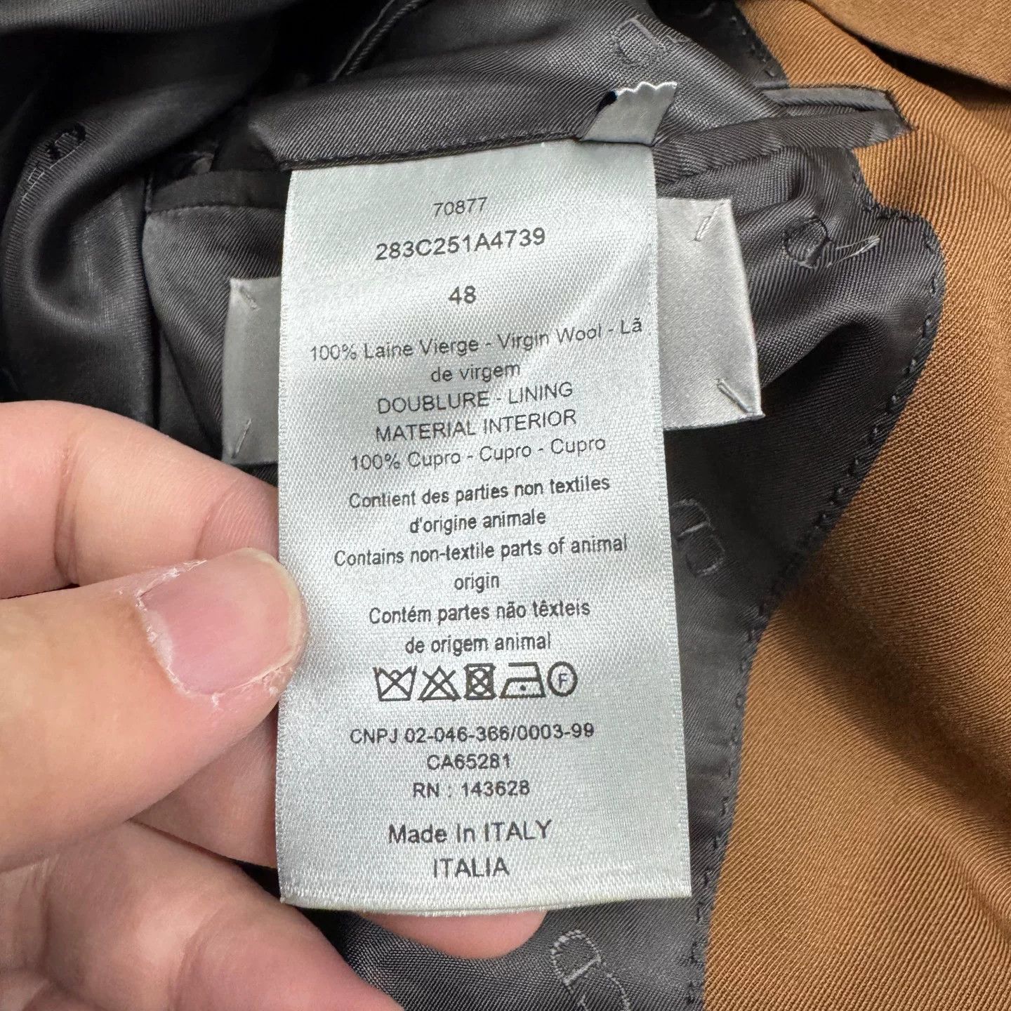 Dior Dior Brown Wool Tailoring Jacket 38R Size 38R - 5 Thumbnail