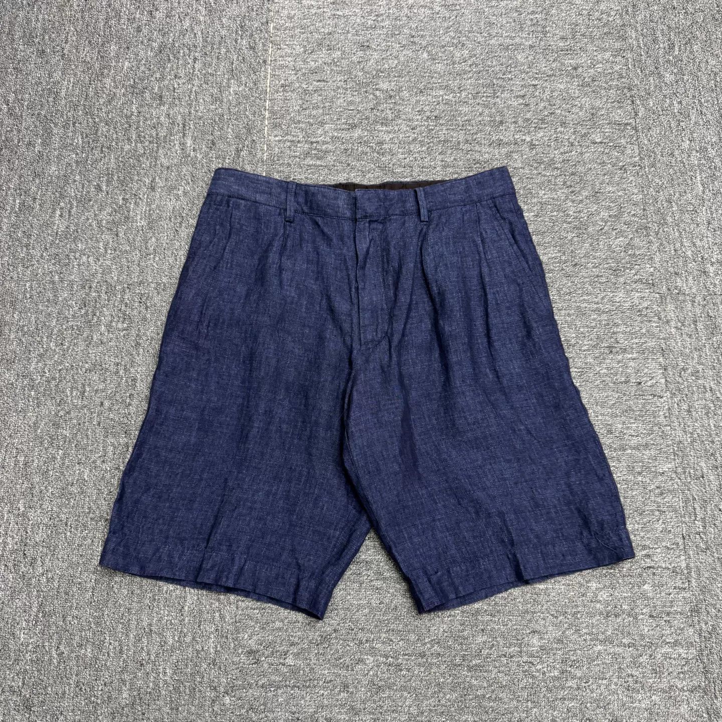 Z Zegna Zegna Blue 100% Linen Tailored Shorts Size 44 Size US 28 / EU 44 - 2 Thumbnail