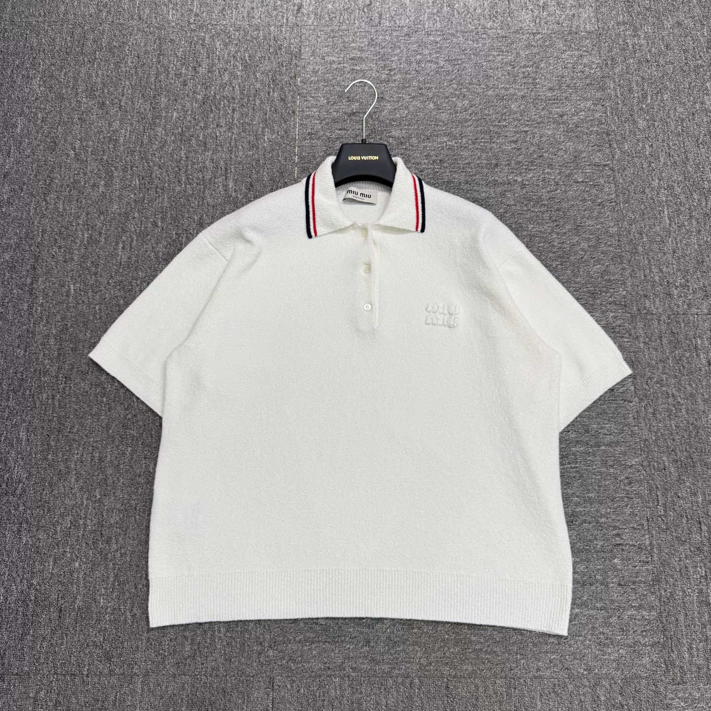 Miu Miu Miu Miu Logo Embroidered Knit Polo Shirt 42 Size M / US 6-8 / IT 42-44 - 2 Thumbnail