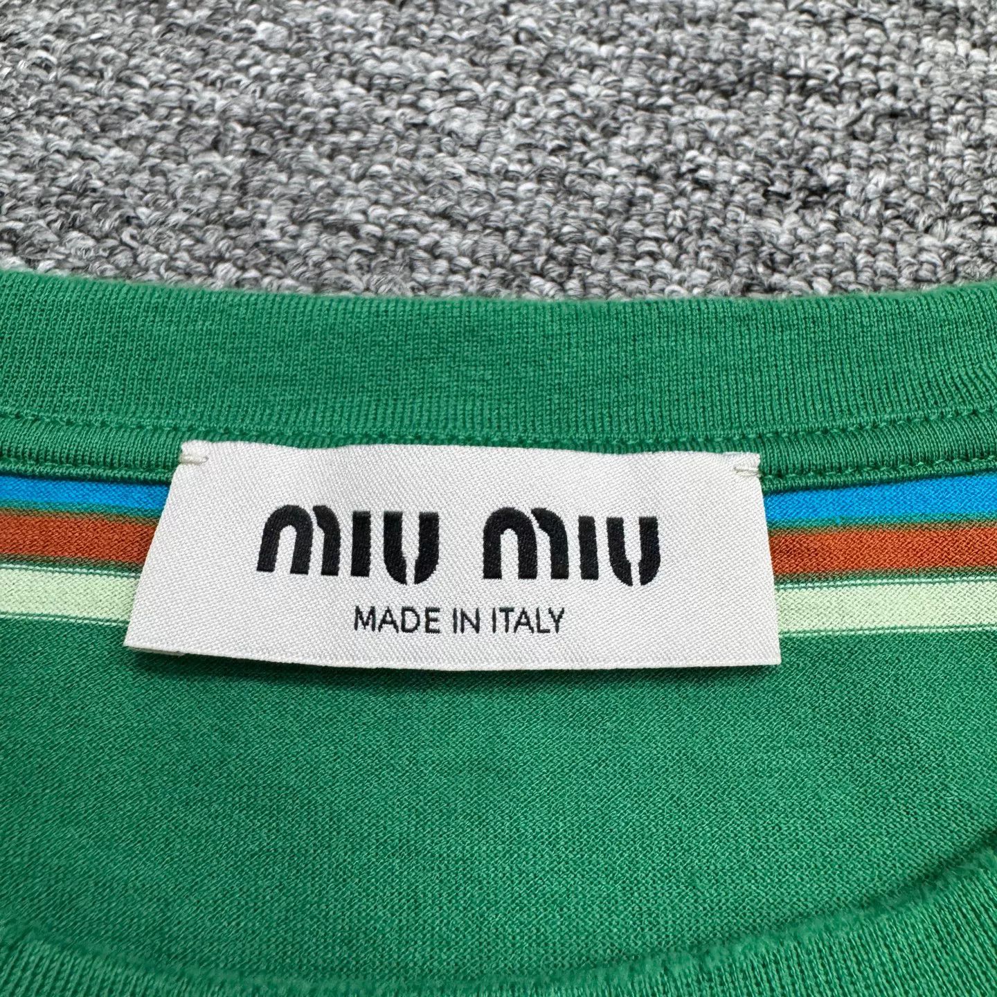 Miu Miu Miu Miu Striped Cotton T-Shirt Size L Size L / US 10 / IT 46 - 3 Thumbnail