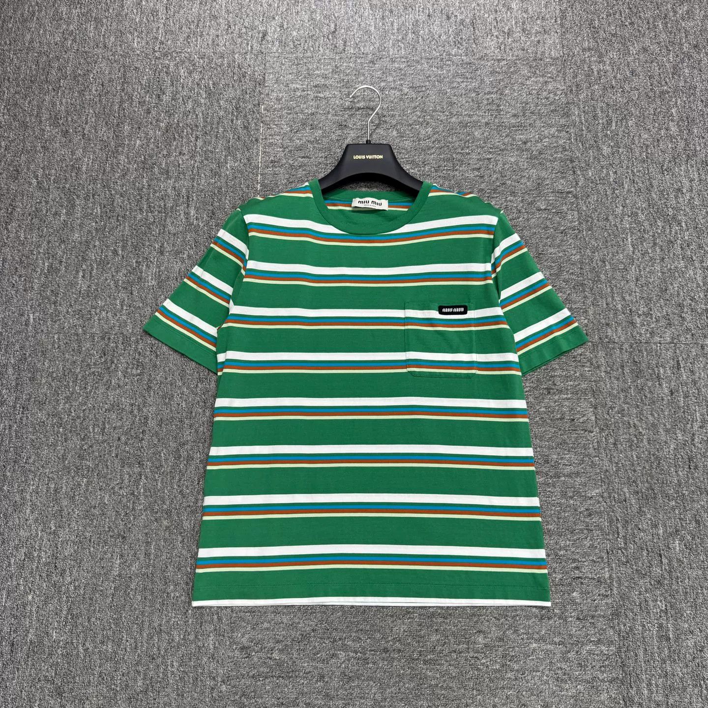 Miu Miu Miu Miu Striped Cotton T-Shirt Size L Size L / US 10 / IT 46 - 2 Thumbnail