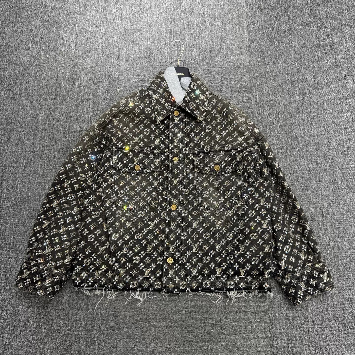 Louis Vuitton Louis Vuitton Rhinestone Monogram Denim Jacket 48 Size US M / EU 48-50 / 2 - 2 Thumbnail