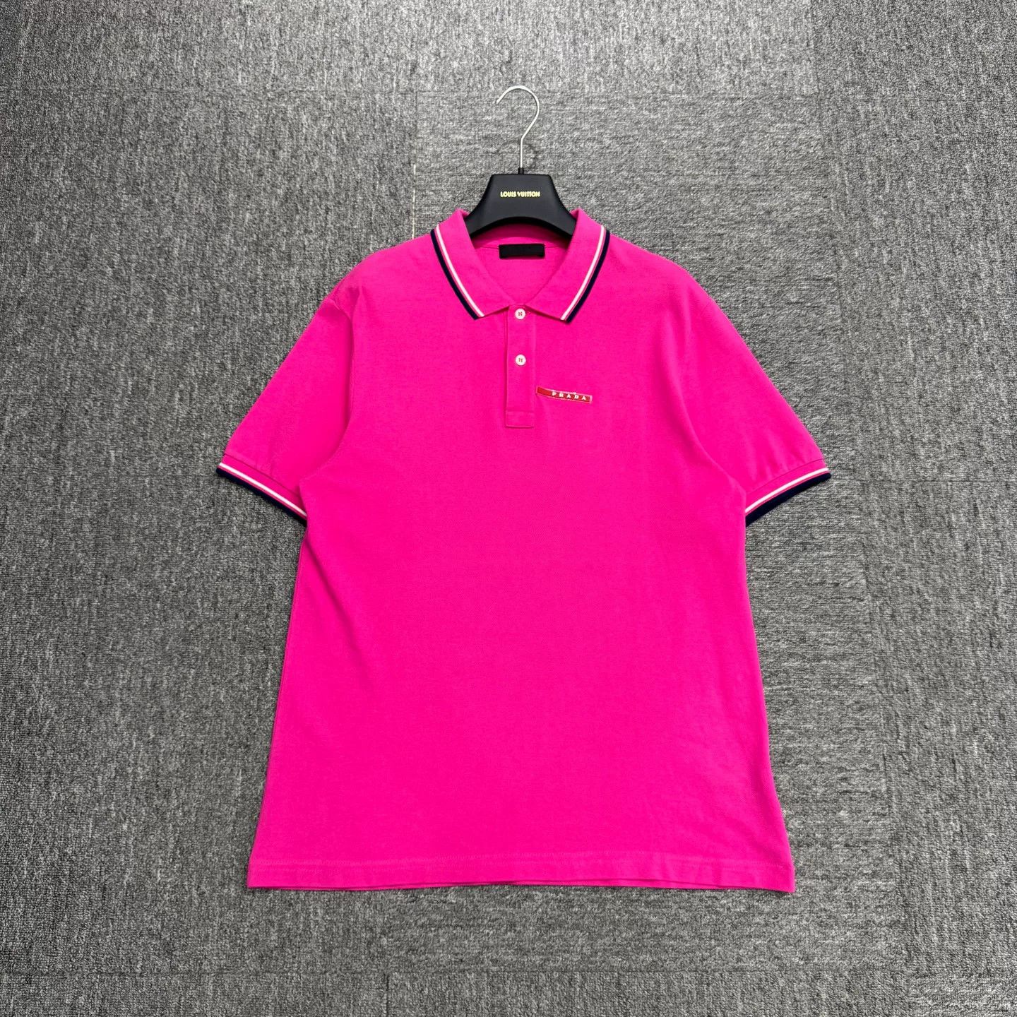 Prada Prada Pink Logo Patch Polo Shirt XL Size US XL / EU 56 / 4 - 2 Thumbnail