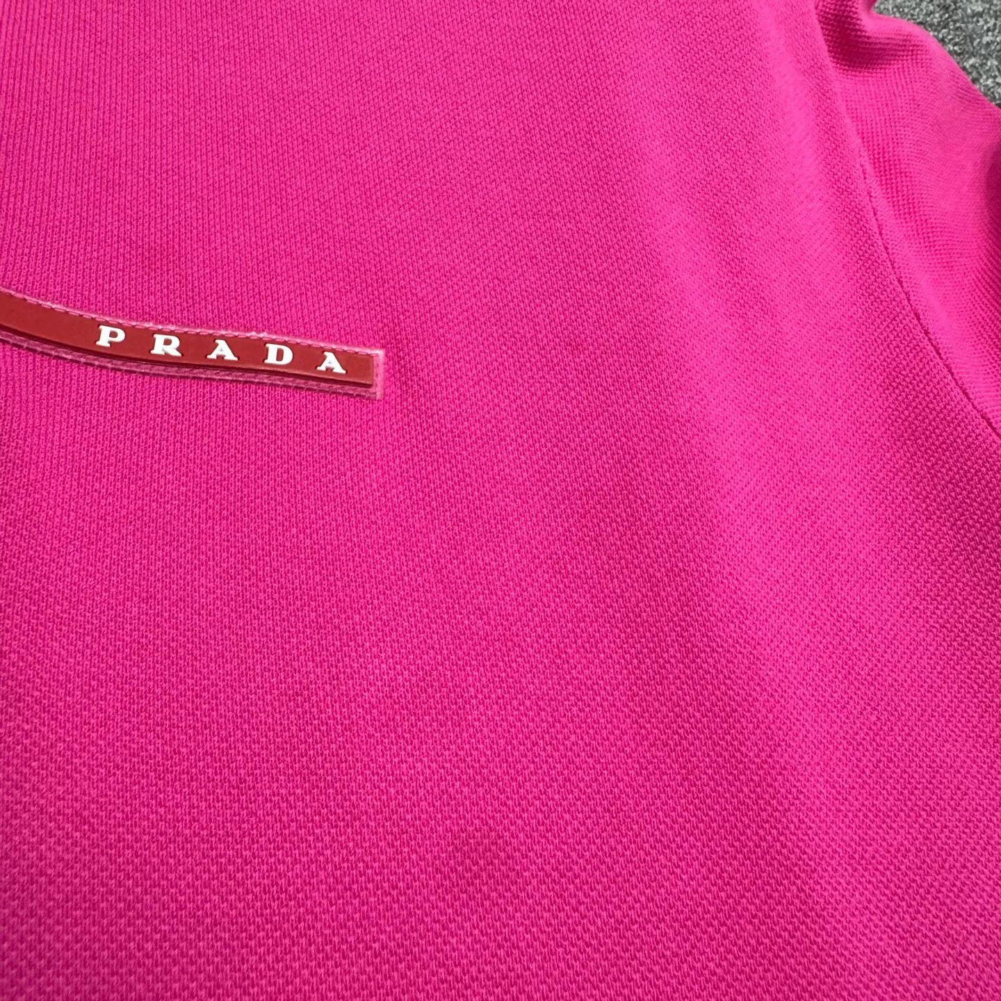 Prada Prada Pink Logo Patch Polo Shirt XL Size US XL / EU 56 / 4 - 3 Thumbnail