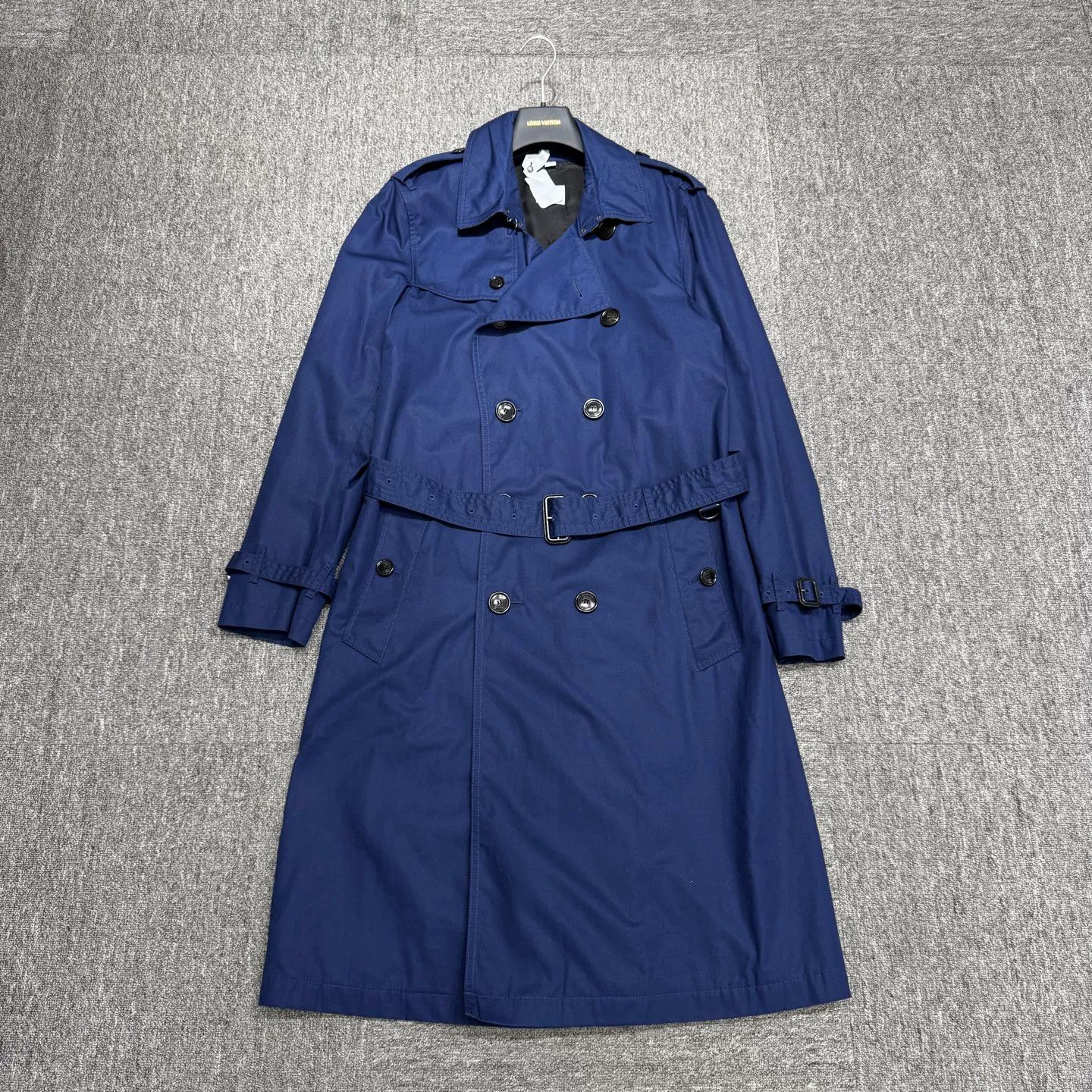 Burberry Burberry Blue Cotton Double Breasted Trench Coat Size 48 Size US M / EU 48-50 / 2 - 2 Thumbnail