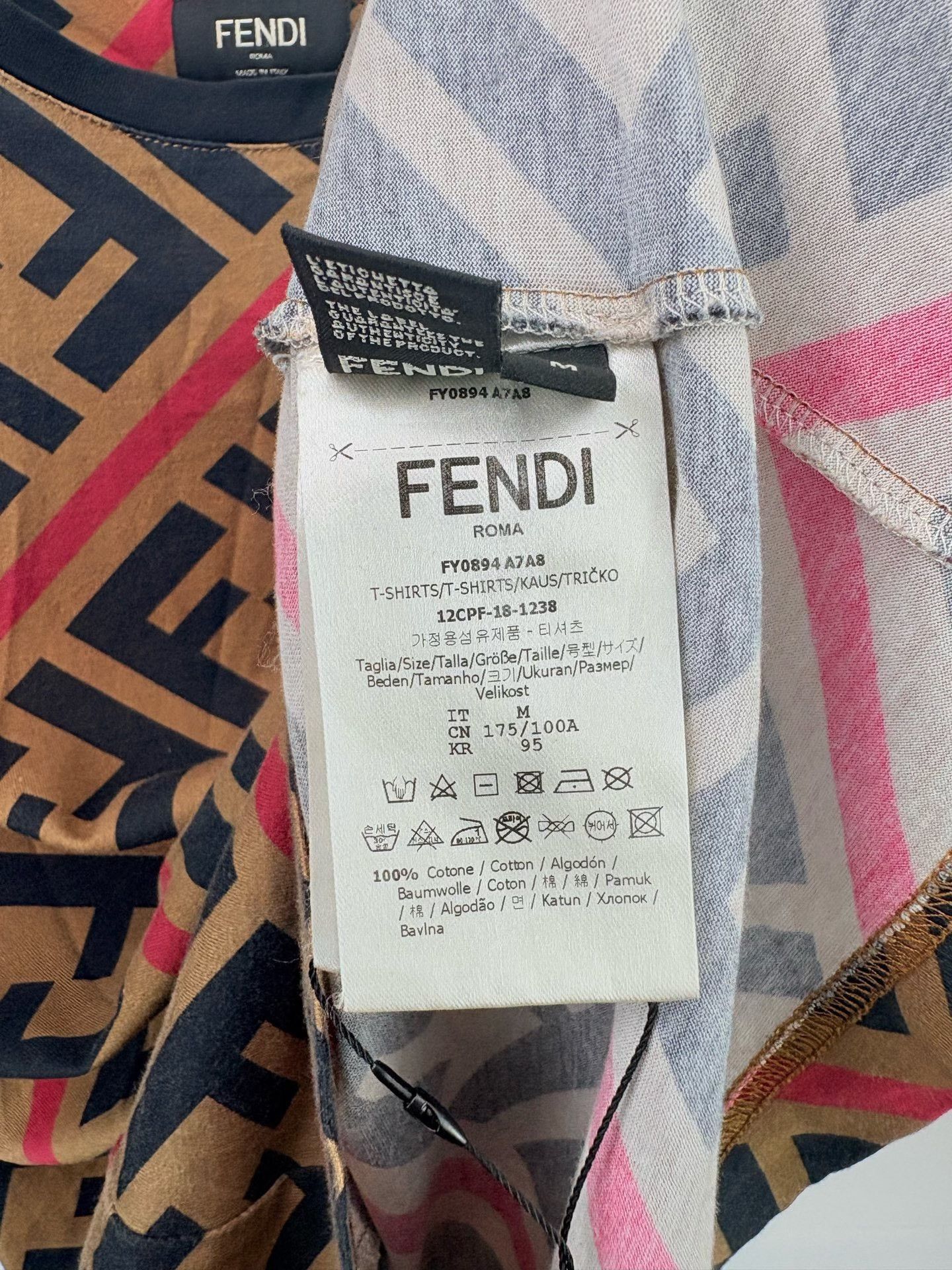 Fendi Fendi Zucca Stripe T-Shirt M Size US M / EU 48-50 / 2 - 5 Thumbnail