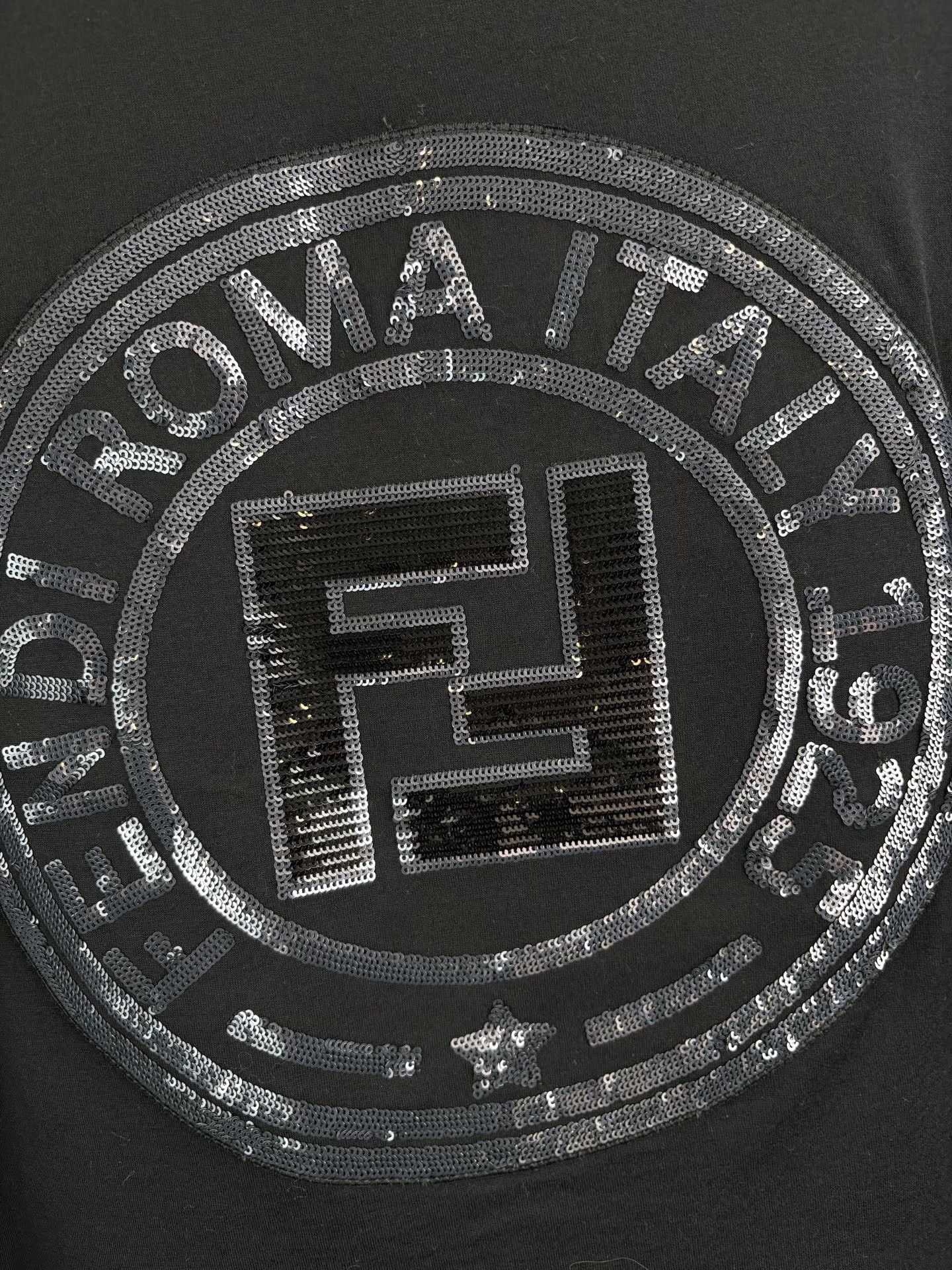 Fendi Fendi Sequin Double F Logo T-Shirt XXL Size US XXL / EU 58 / 5 - 4 Thumbnail