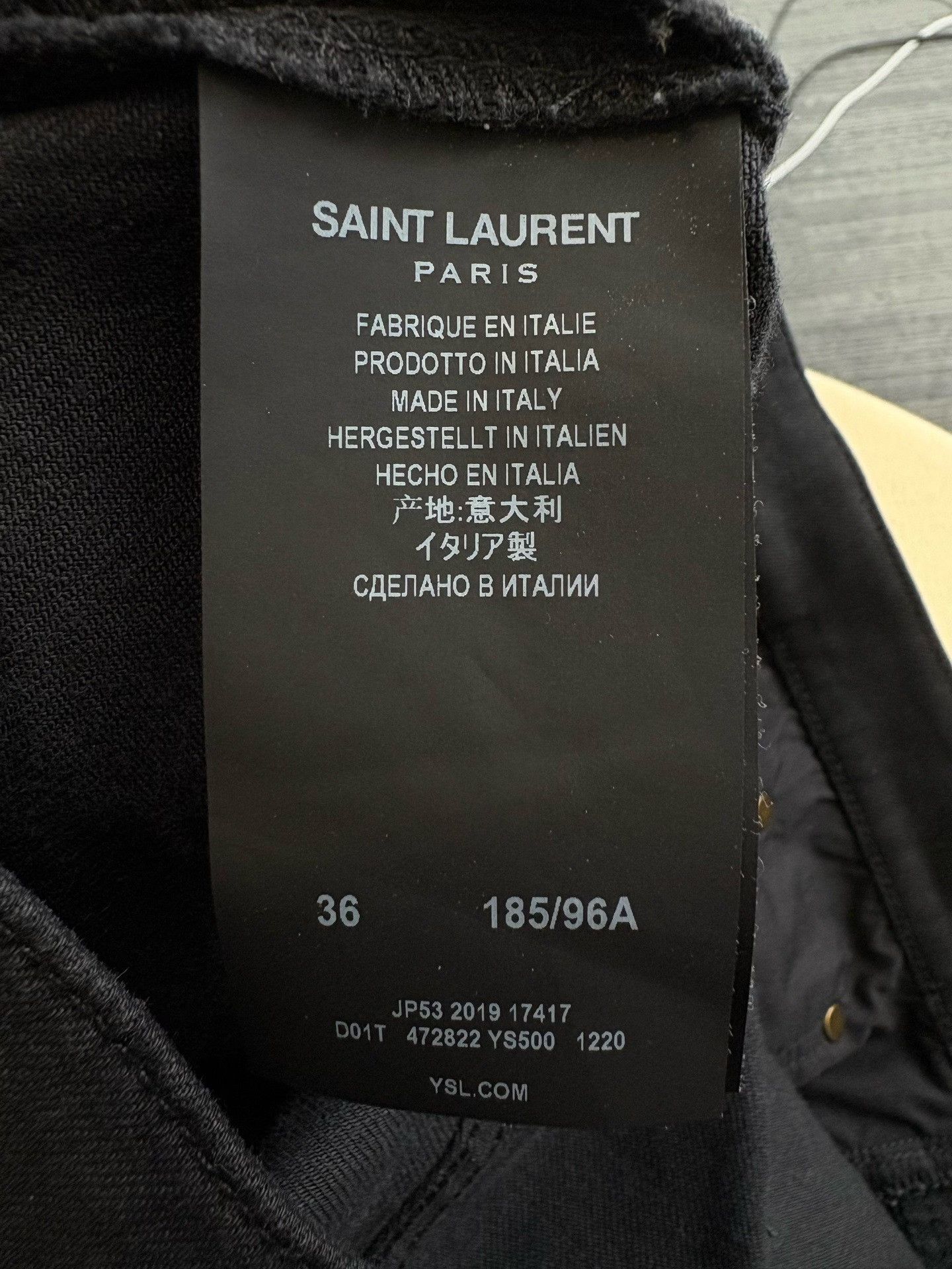 Saint Laurent Black Denim Jeans Size 36