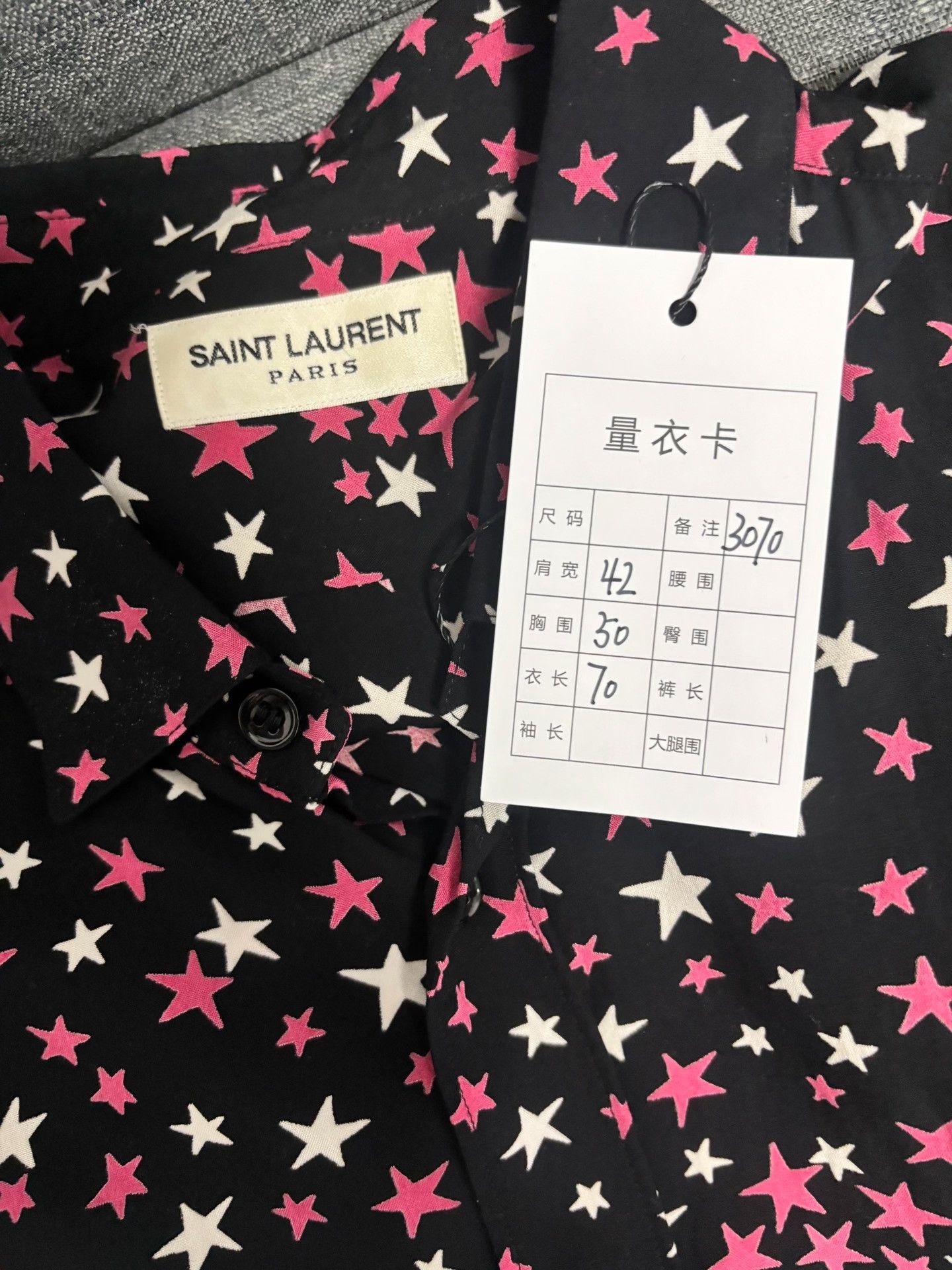 Saint Laurent Paris Saint Laurent Star Print Button Up Shirt US M Size US M / EU 48-50 / 2 - 6 Thumbnail