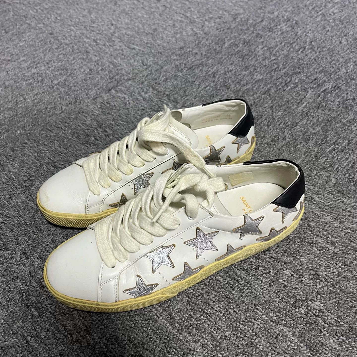 Saint Laurent Paris Saint Laurent Star Patch Low-Top Sneakers 35 Size US 5 / IT 35 - 3 Thumbnail
