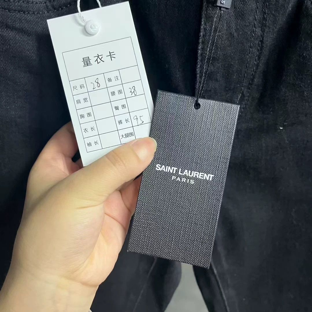 Saint Laurent Paris Saint Laurent Solid Black Denim Jeans Size 28 Size US 28 / EU 44 - 6 Thumbnail