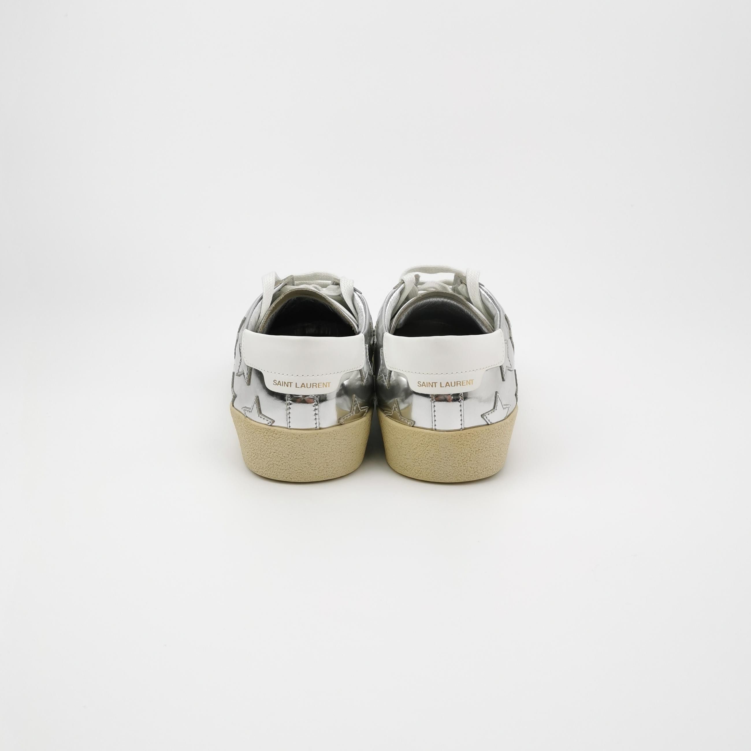 Saint Laurent Paris Saint Laurent Silver Star Patch Low-Top Sneakers 40 Size US 7 / EU 40 - 5 Thumbnail
