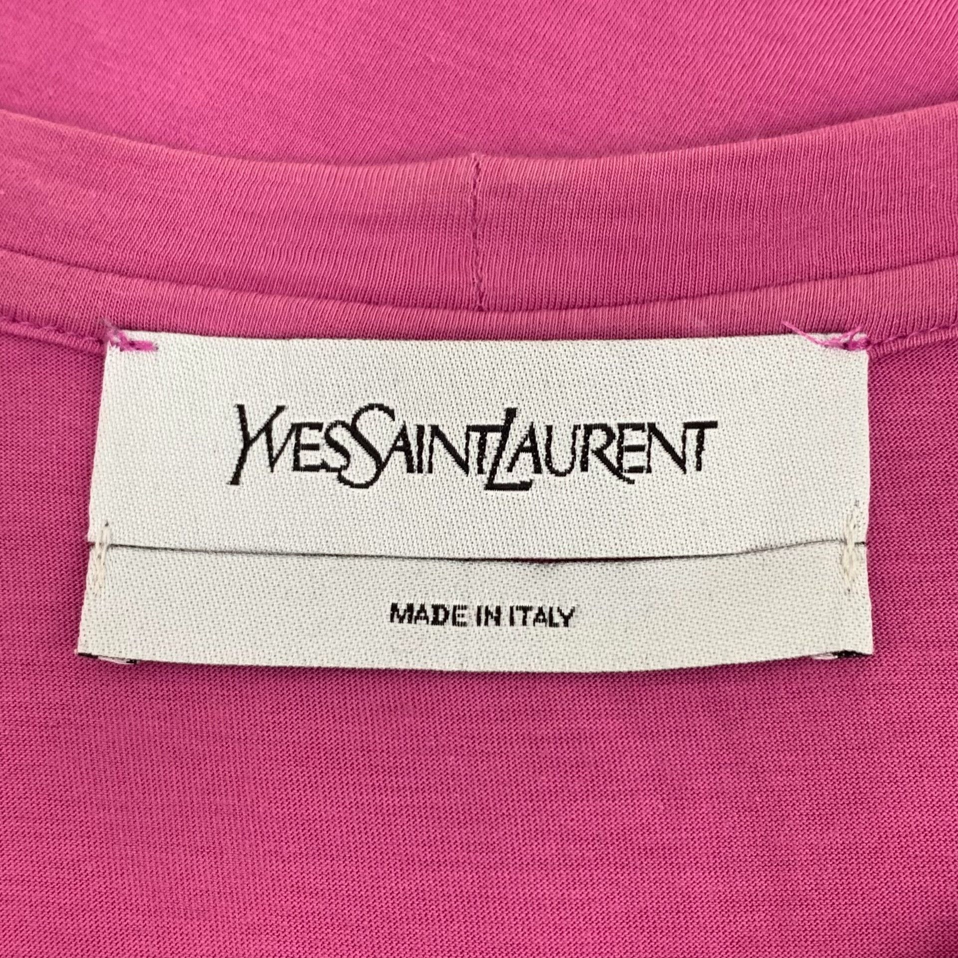 Yves Saint Laurent Yves Saint Laurent Logo Print T-Shirt fr 34 Size XS / US 0-2 / IT 36-38 - 6 Thumbnail