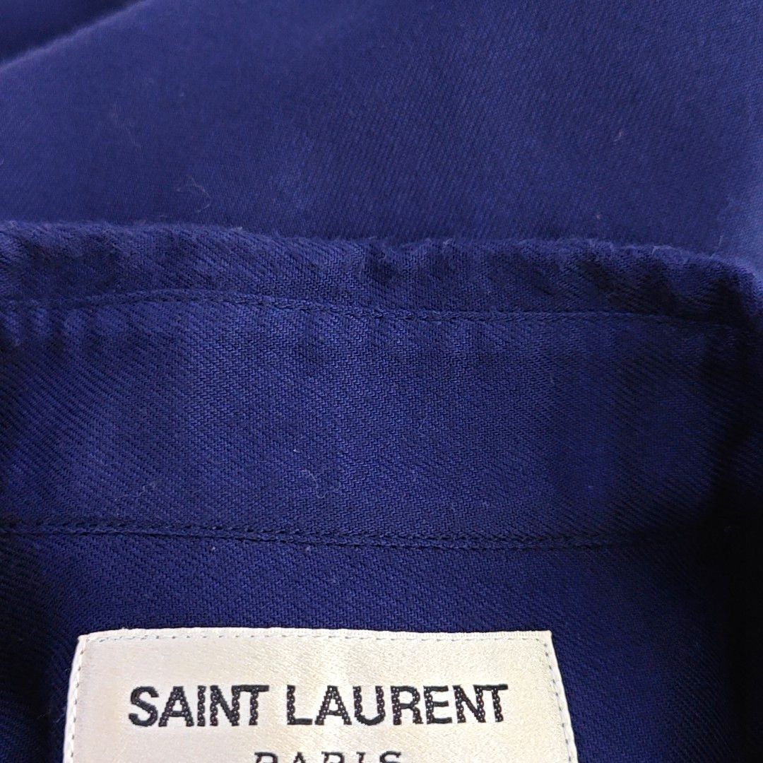 Saint Laurent Paris Saint Laurent Blue Viscose Long Sleeve Shirt Size 37 Size S / US 4 / IT 40 - 7 Thumbnail