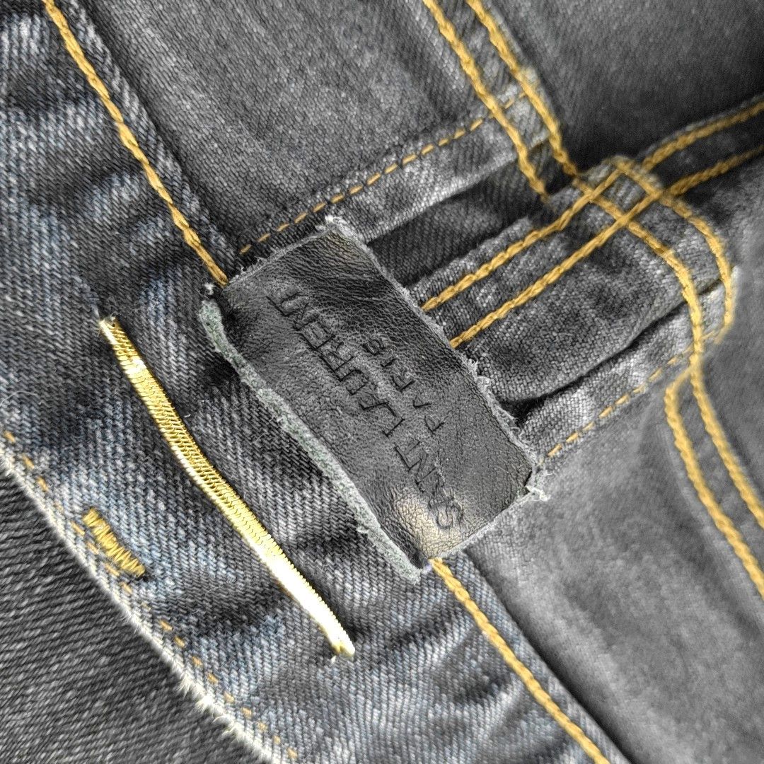 Saint Laurent Paris Saint Laurent Distressed Blue Jeans Size 31 Size 31" - 8 Thumbnail