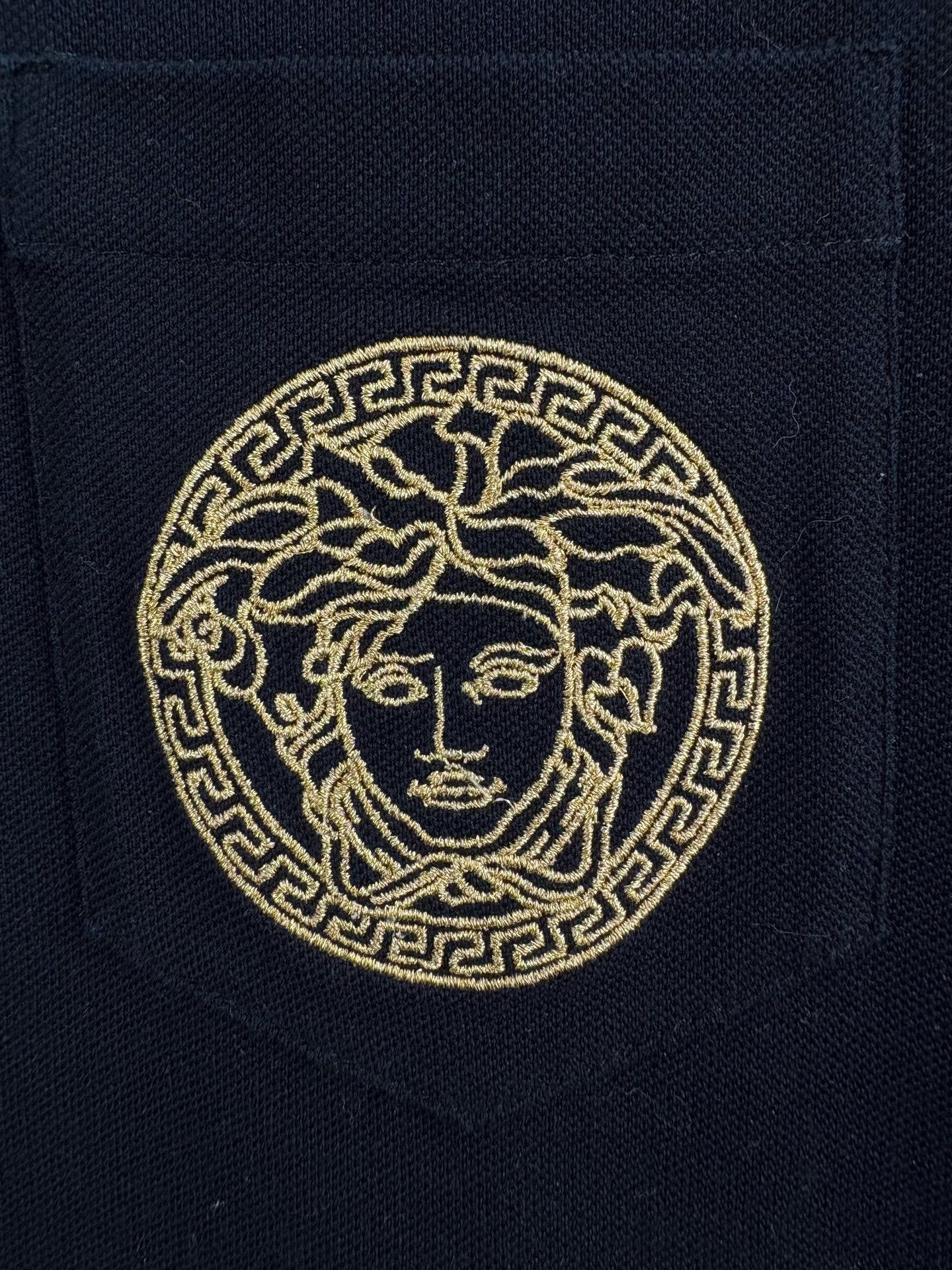 Versace Versace Medusa Gold Embroidery Polo Shirt Size M Size US M / EU 48-50 / 2 - 4 Thumbnail
