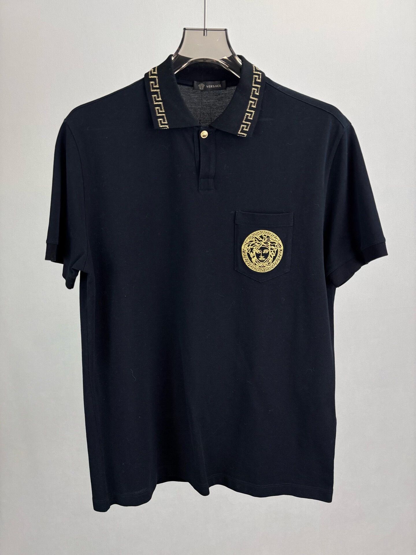 Versace Versace Medusa Gold Embroidery Polo Shirt Size M Size US M / EU 48-50 / 2 - 2 Thumbnail