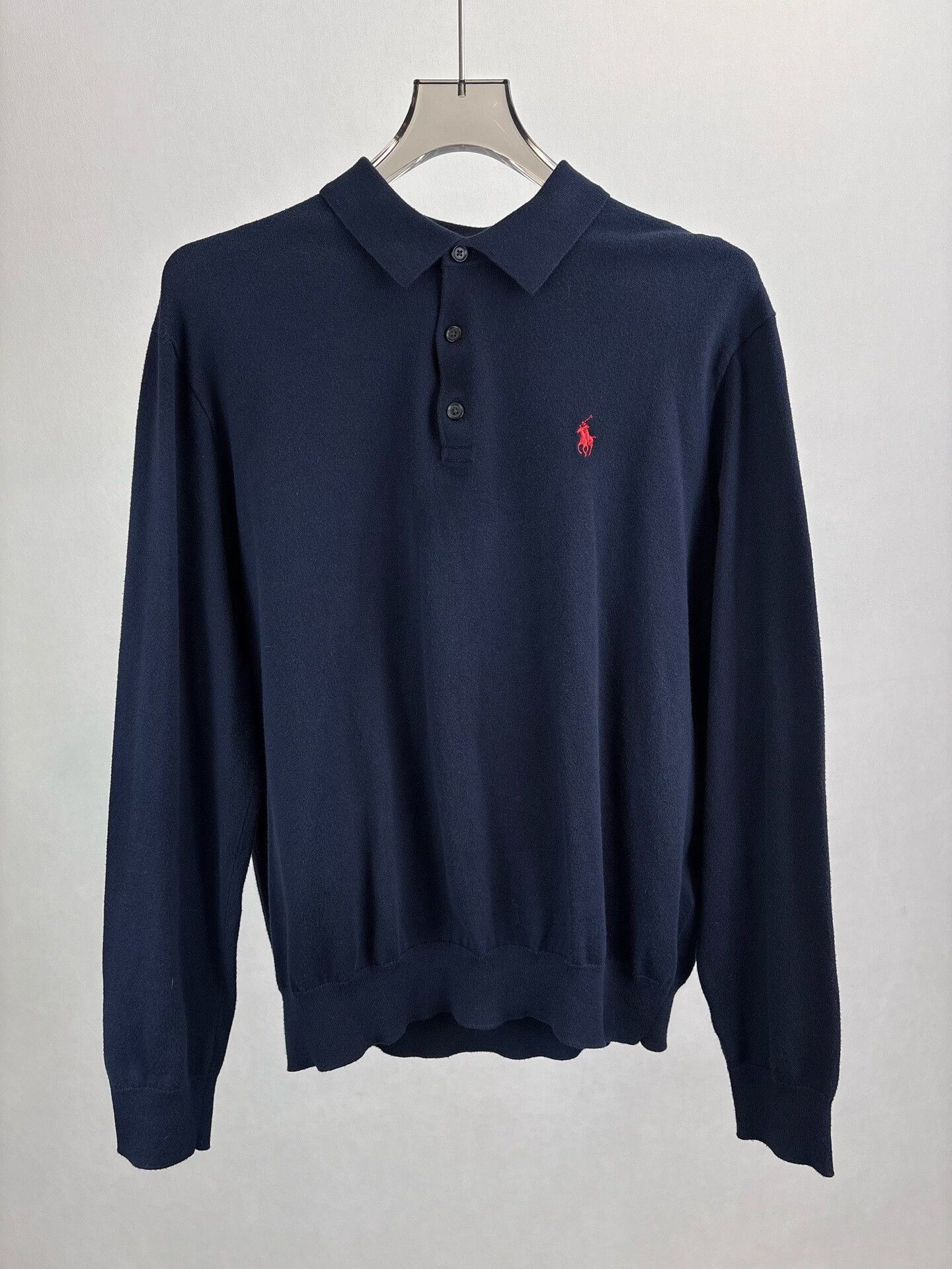Ralph Lauren Ralph Lauren Navy Knit Long Sleeve Polo L Size US L / EU 52-54 / 3 - 2 Thumbnail