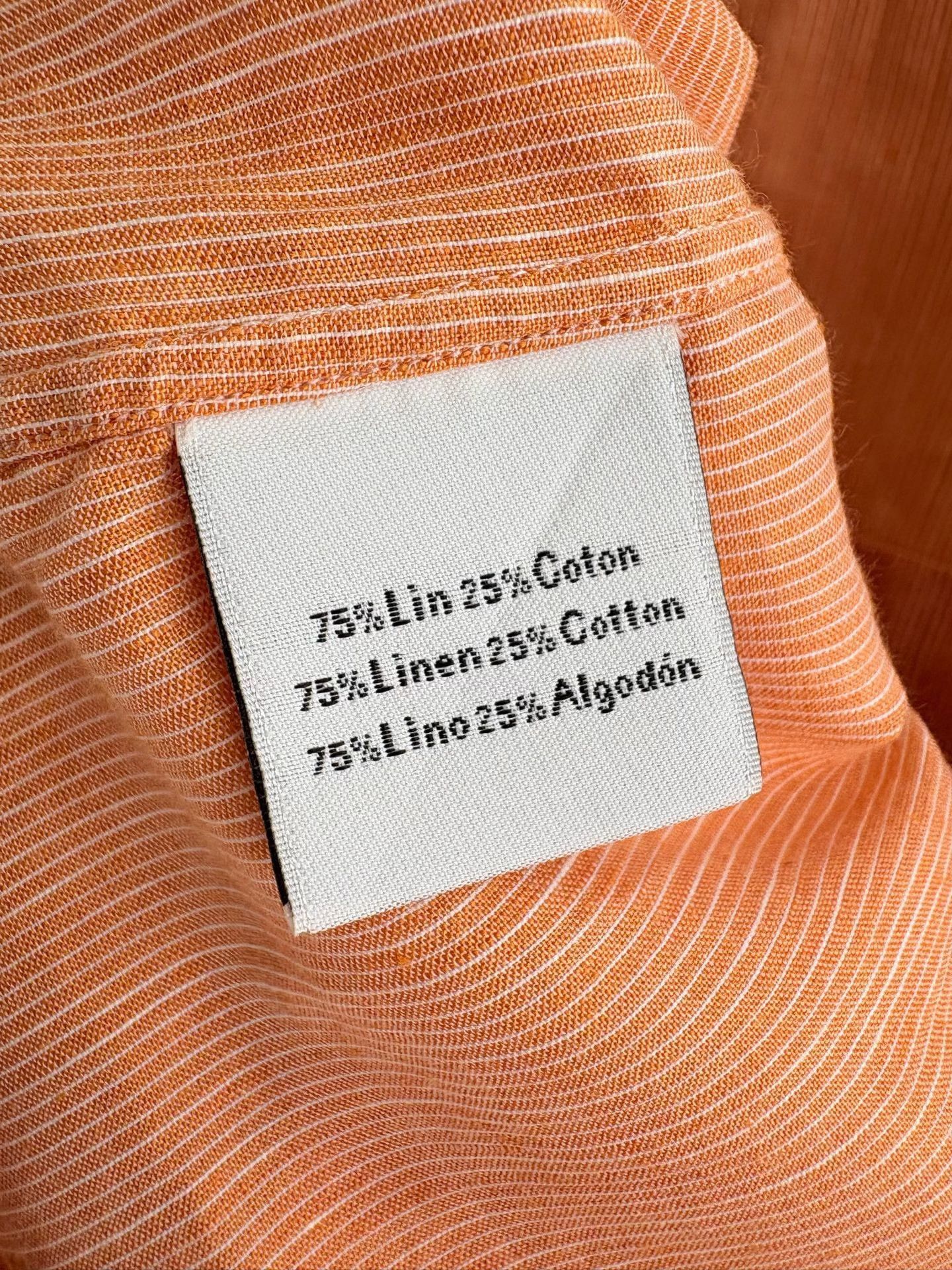 Hermes Hermes Striped Linen Short Sleeve Shirt 43 Size US L / EU 52-54 / 3 - 5 Thumbnail