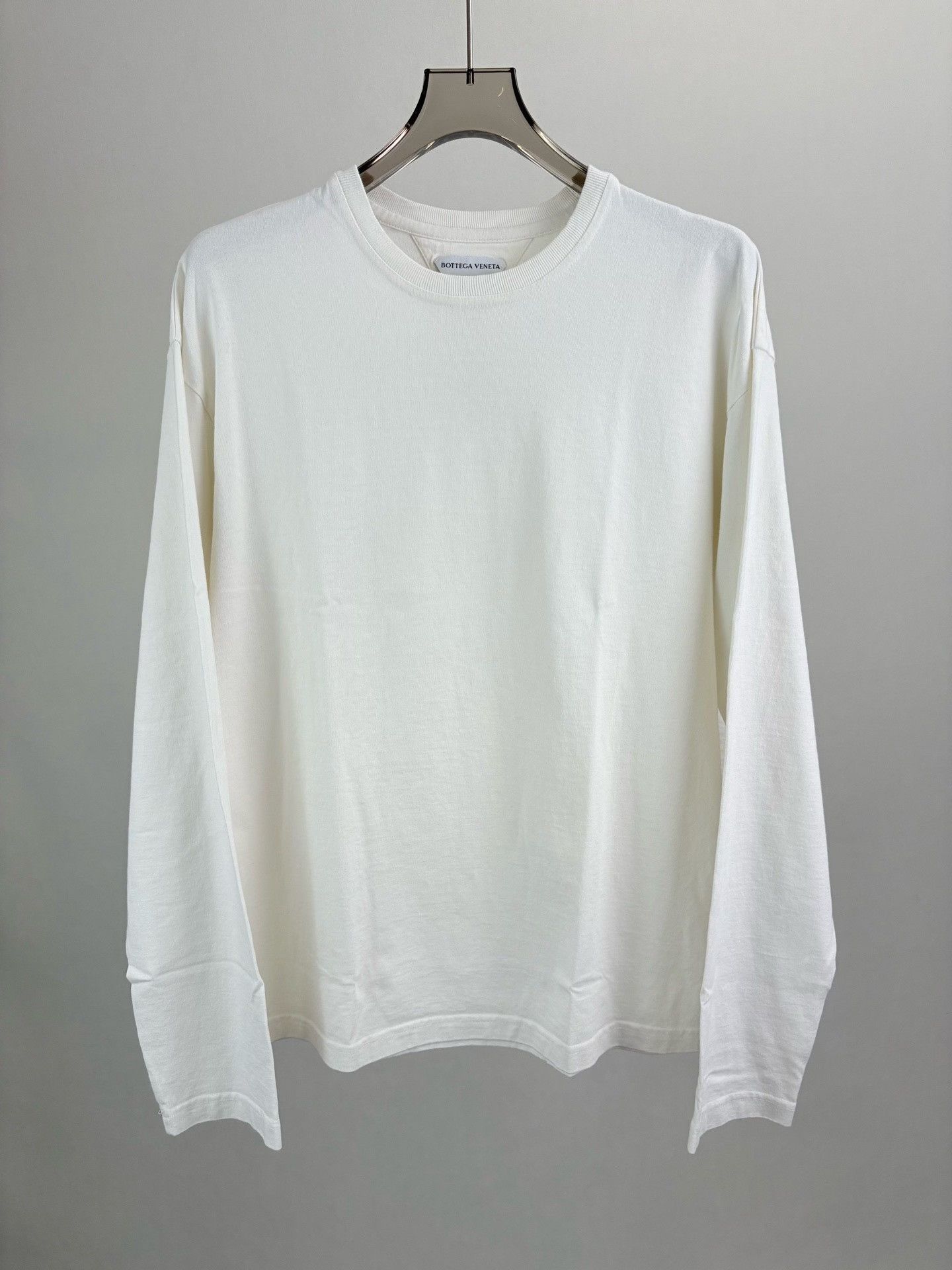 Bottega Veneta Bottega Veneta White Cotton Long Sleeve T-Shirt XL Size US XL / EU 56 / 4 - 2 Thumbnail