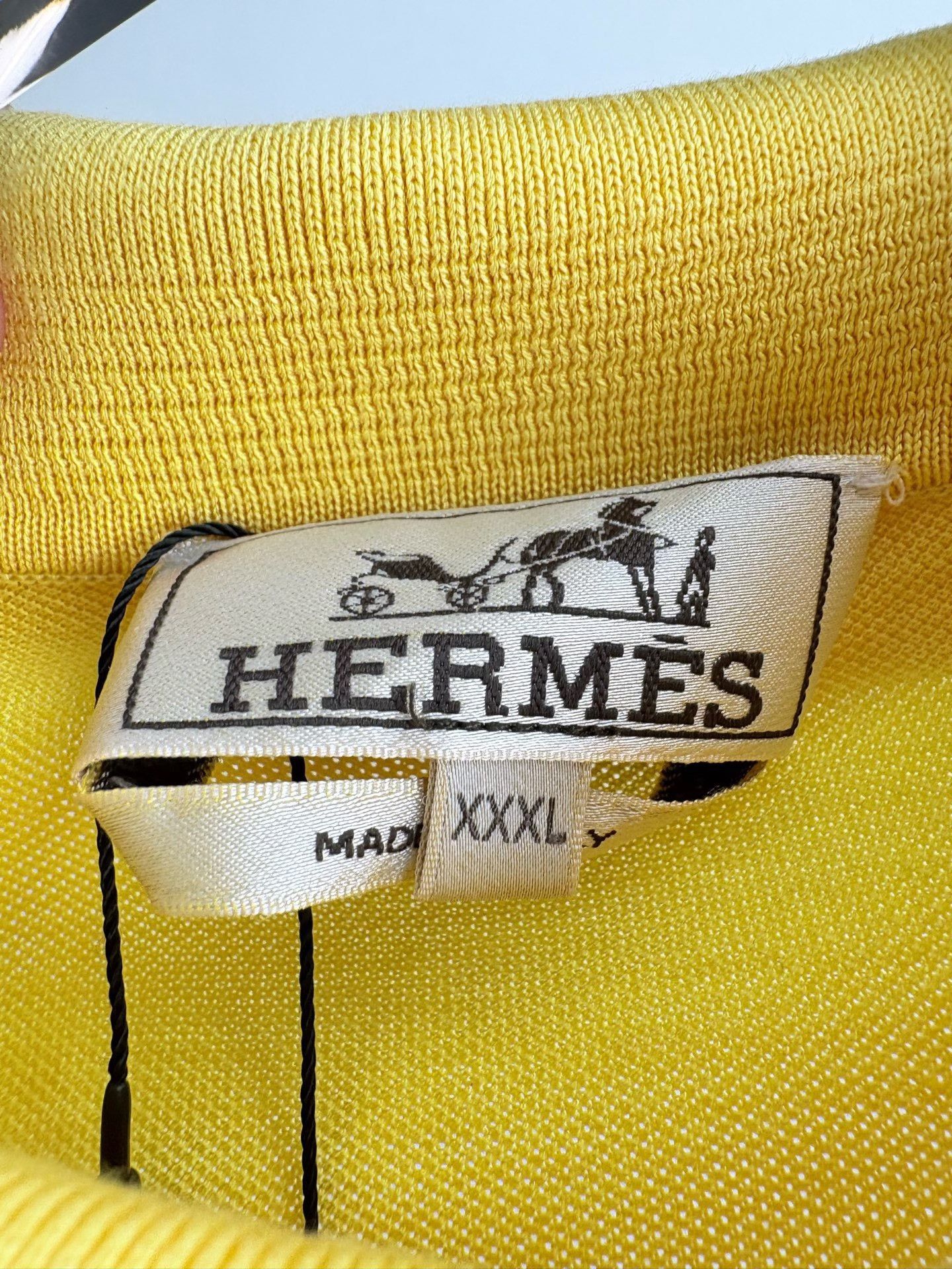 Hermes Hermes Yellow Cotton Polo Shirt 3XL Size US XXL / EU 58 / 5 - 5 Thumbnail