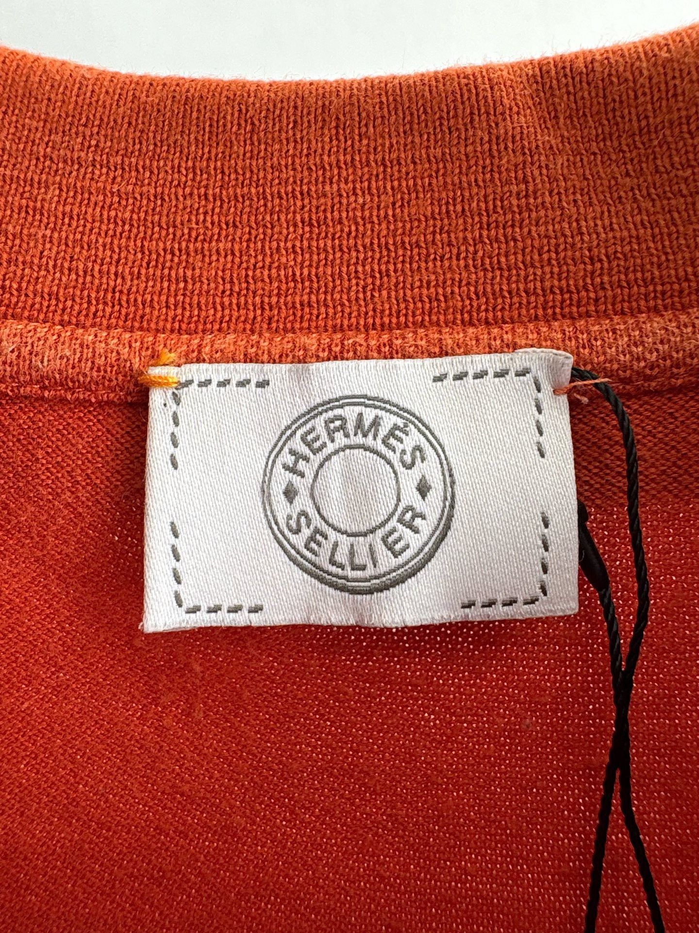 Hermes Hermes Orange Long Sleeve Polo XXL Size US XXL / EU 58 / 5 - 5 Thumbnail