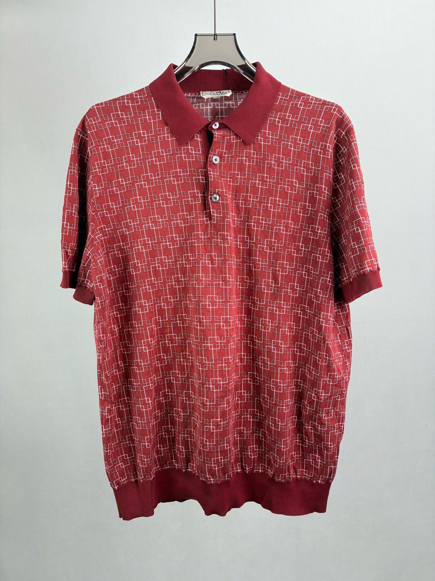 Hermes Hermes Geometric Print Cotton Polo XXL Size US XXL / EU 58 / 5 - 2 Thumbnail