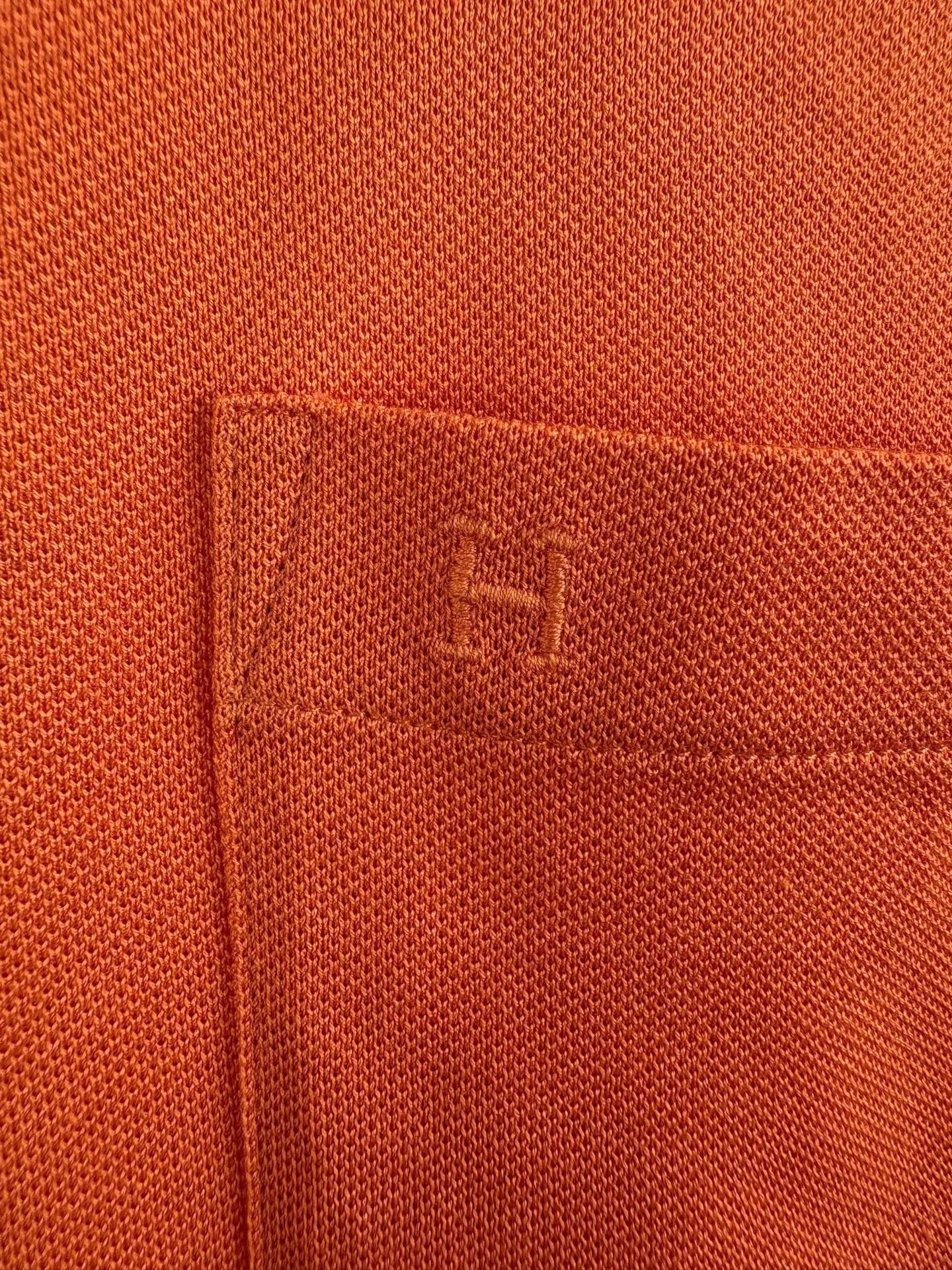 Hermes Hermes Orange Embroidered Logo Polo XXXL Size US XXL / EU 58 / 5 - 4 Thumbnail