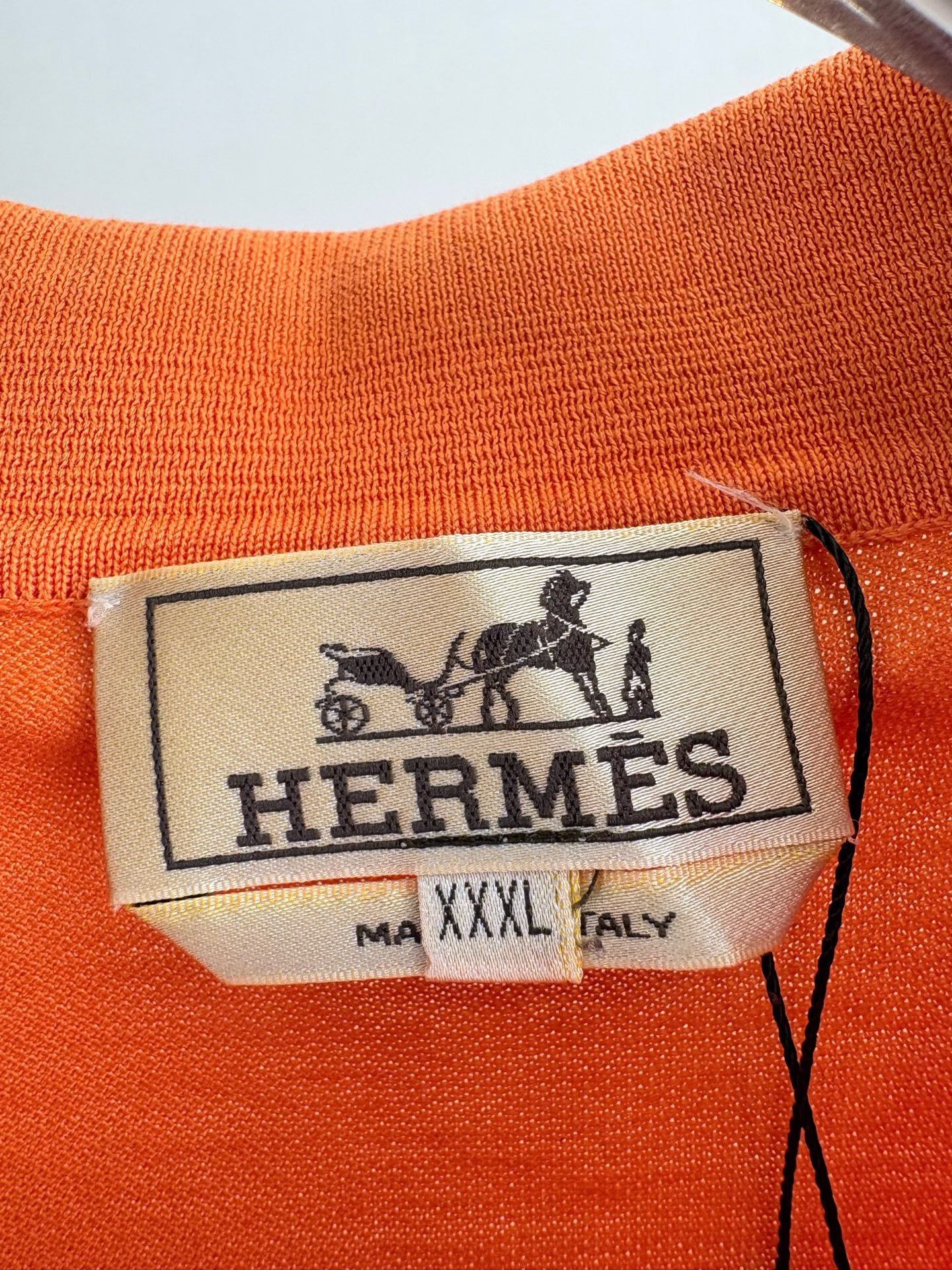 Hermes Hermes Orange Embroidered Logo Polo XXXL Size US XXL / EU 58 / 5 - 5 Thumbnail