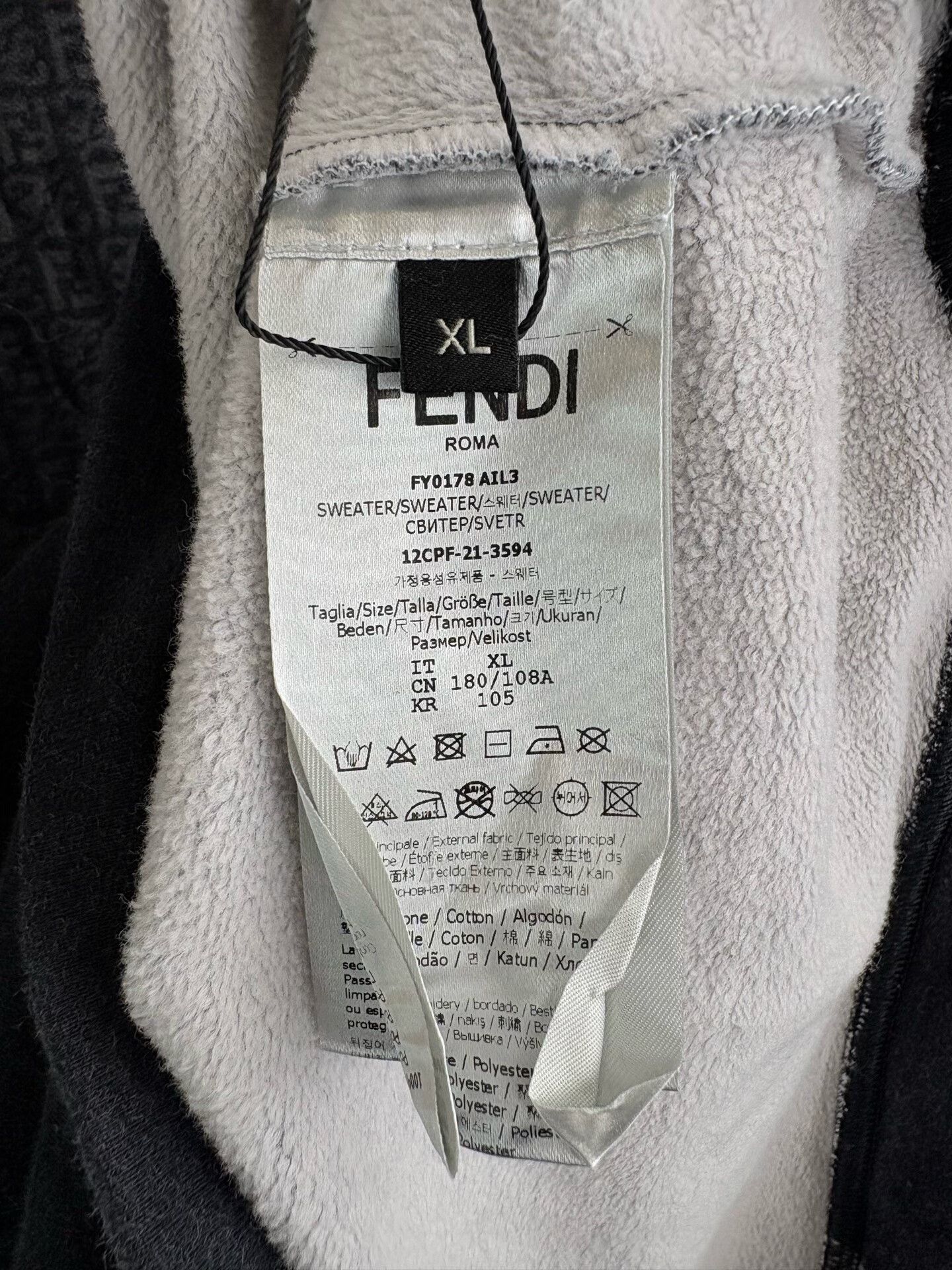 Fendi Fendi Marble Print FF Monogram Sweatshirt XL Size US XL / EU 56 / 4 - 5 Thumbnail