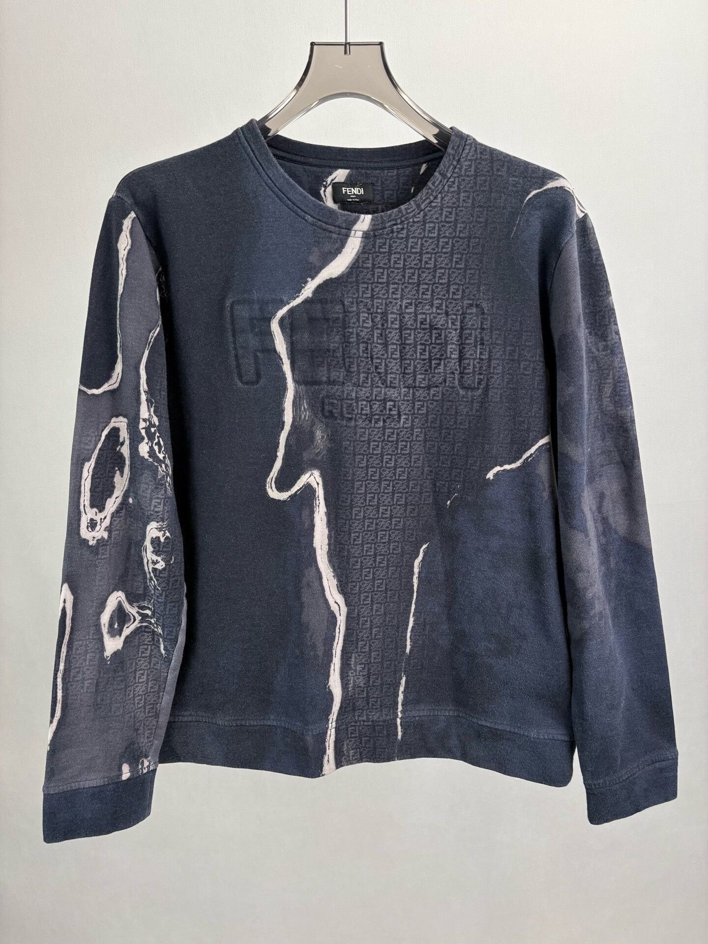 Fendi Fendi Marble Print FF Monogram Sweatshirt XL Size US XL / EU 56 / 4 - 2 Thumbnail