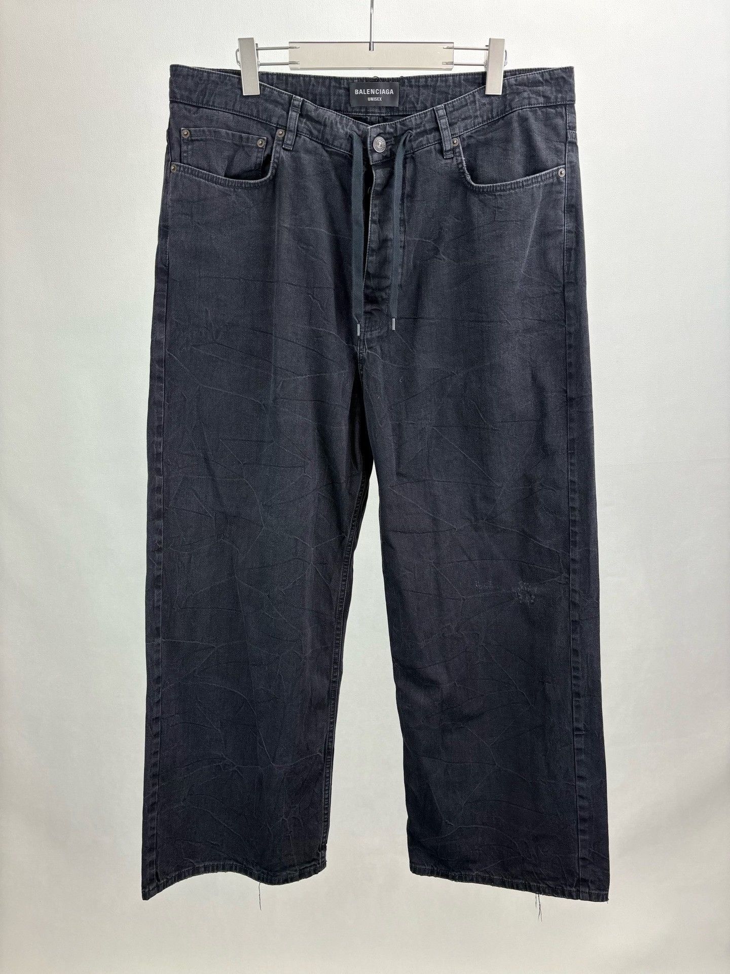 Balenciaga Balenciaga Distressed Drawstring Denim Jeans US 30 Size US 30 / EU 46 - 2 Thumbnail