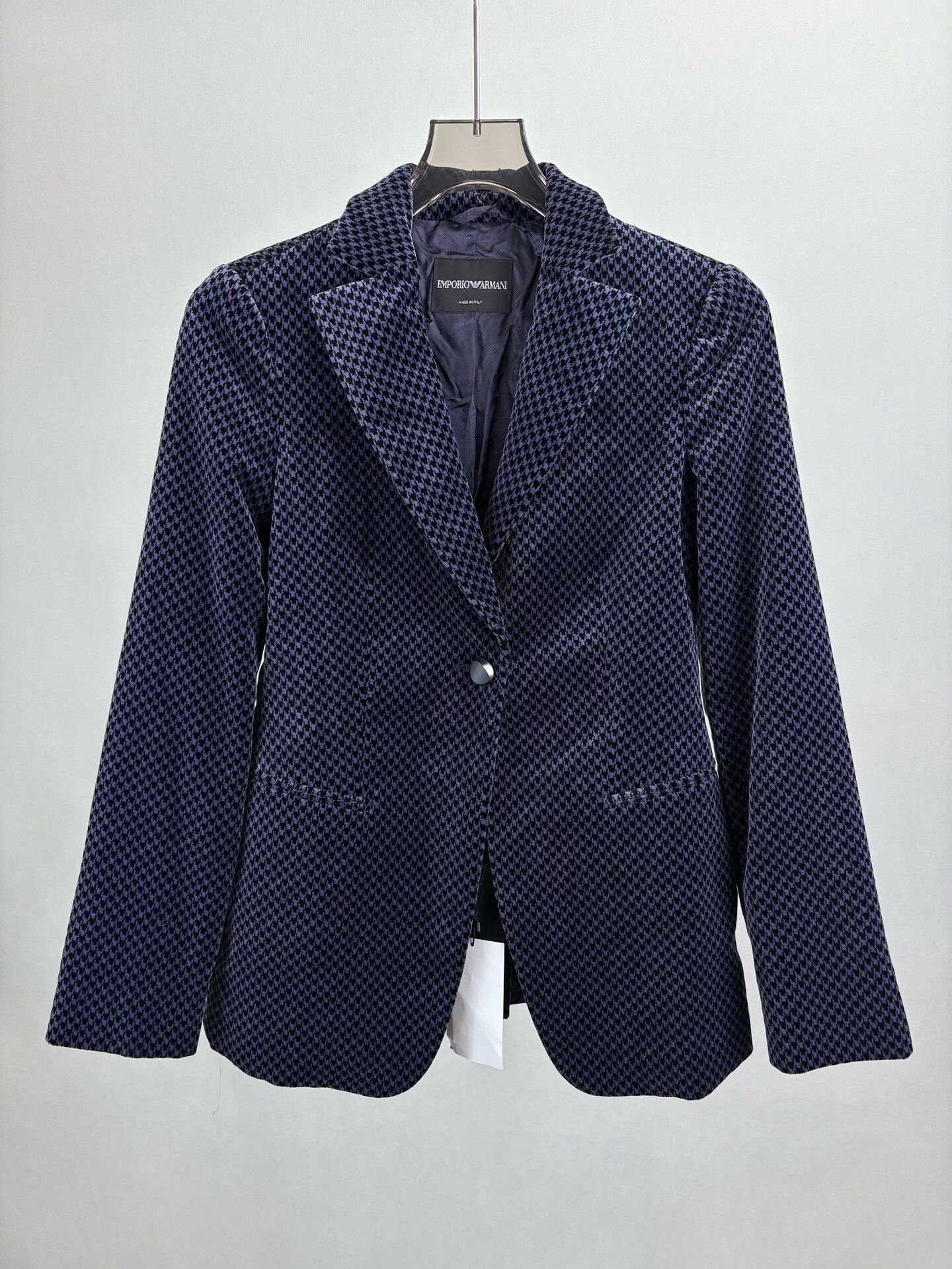 Emporio Armani Emporio Armani Houndstooth Velvet Blazer IT 40 Size S / US 4 / IT 40 - 2 Thumbnail