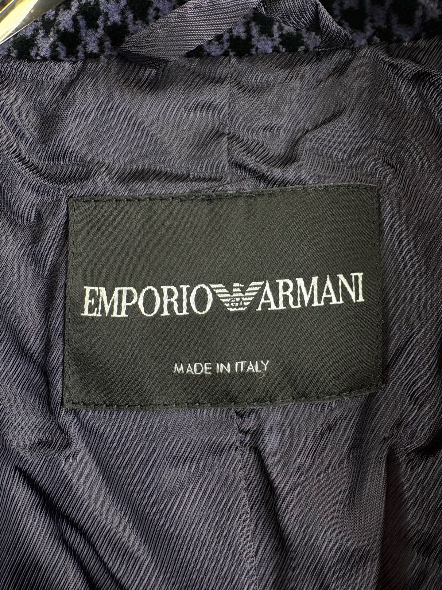 Emporio Armani Emporio Armani Houndstooth Velvet Blazer IT 40 Size S / US 4 / IT 40 - 4 Thumbnail