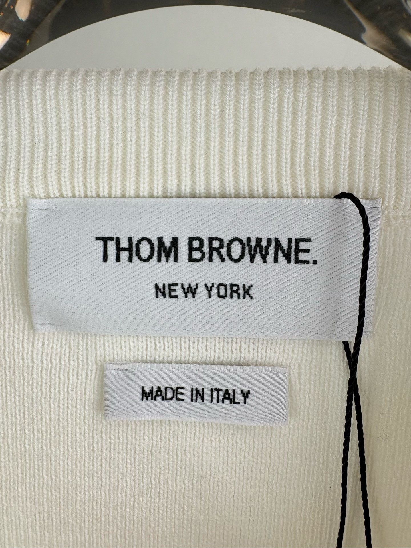 Thom Browne Thom Browne 4-Bar White Cotton Knit Sweater IT 40 Size S / US 4 / IT 40 - 4 Thumbnail