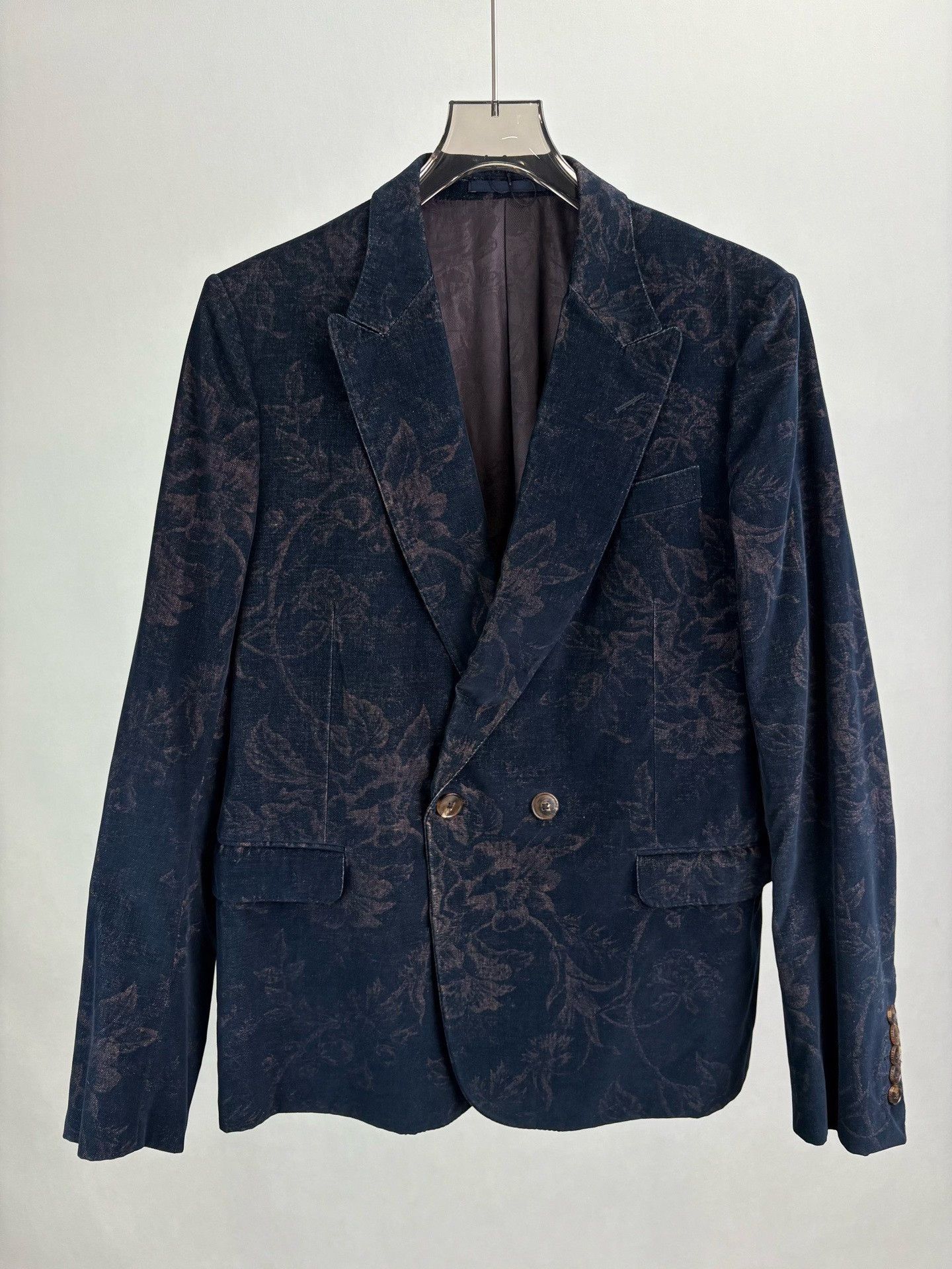 Gucci Gucci Floral Velvet Double-Breasted Blazer Size 40R Size 40R - 2 Thumbnail