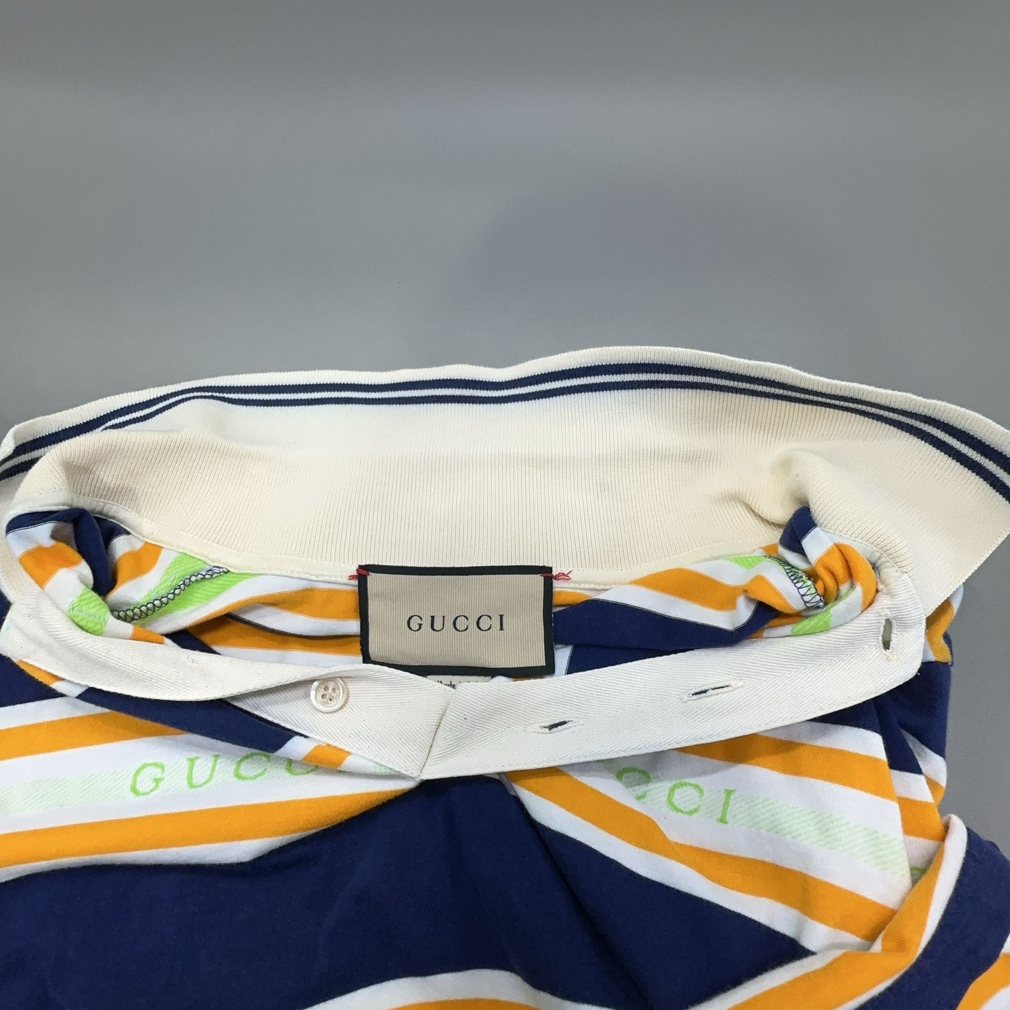 Gucci Gucci Striped Logo Jacquard Polo Shirt XL Size US XL / EU 56 / 4 - 6 Thumbnail