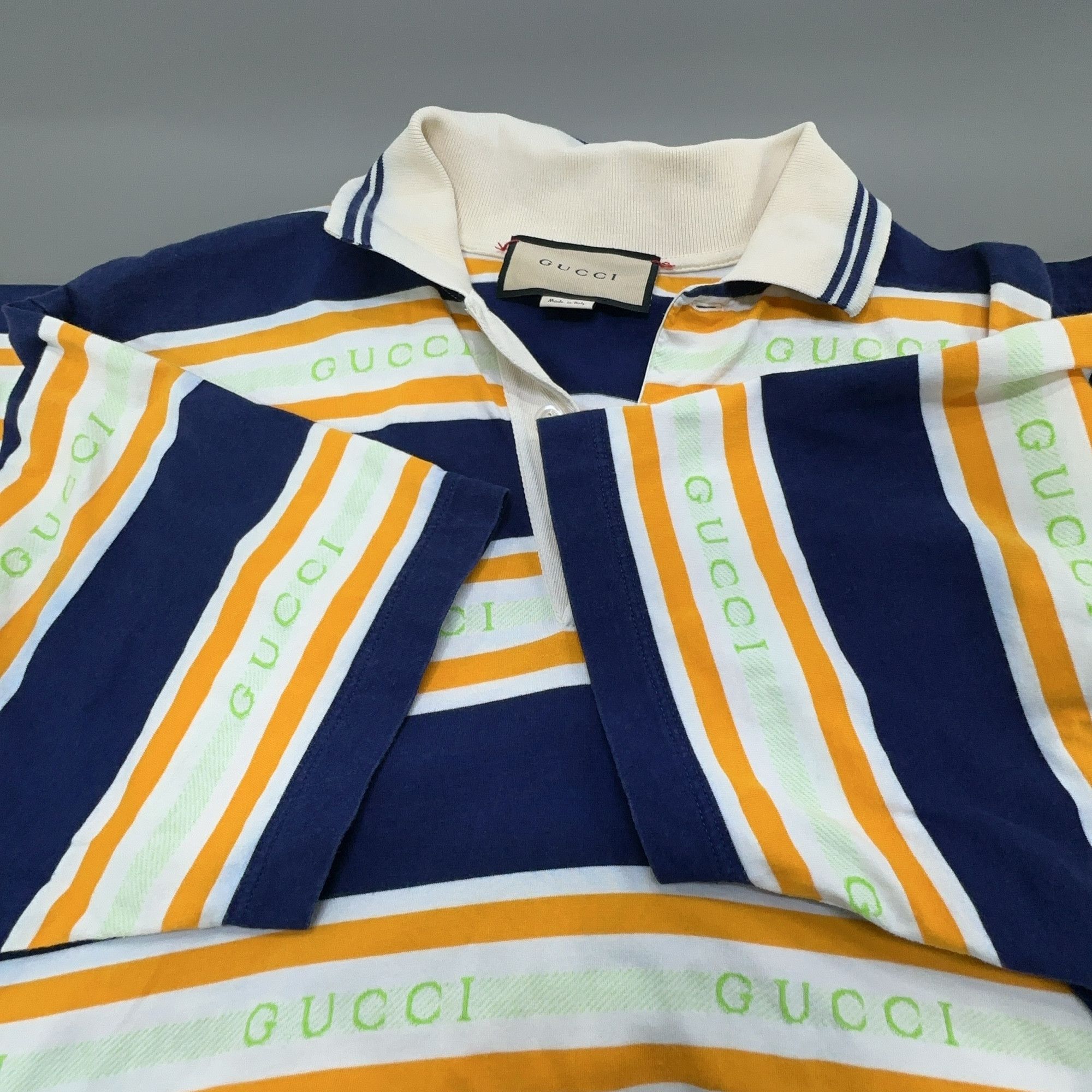 Gucci Gucci Striped Logo Jacquard Polo Shirt XL Size US XL / EU 56 / 4 - 7 Thumbnail